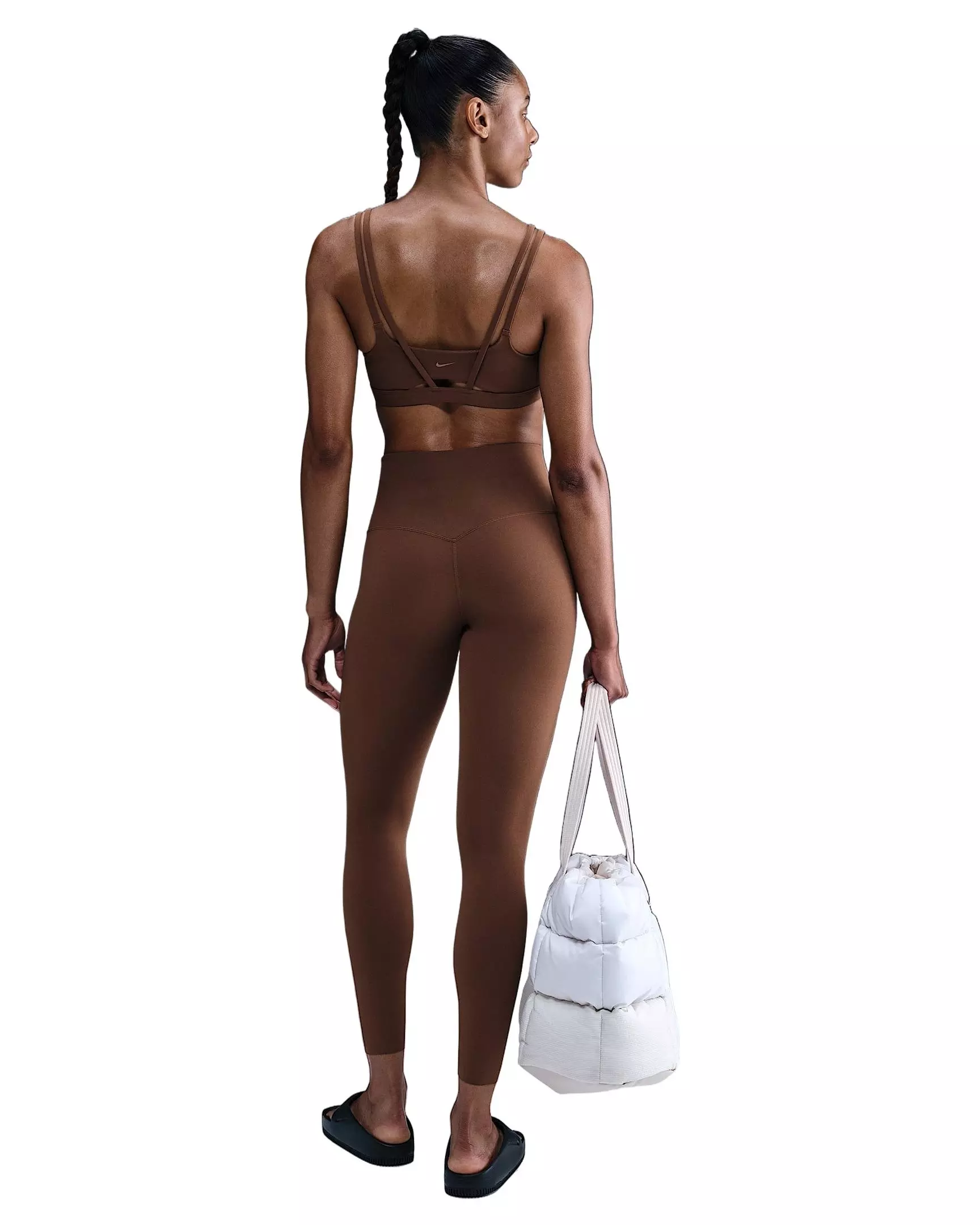 Nike Women's Zenvy Strappy Light-Support Padded Sports Bra - Brown - BROWN