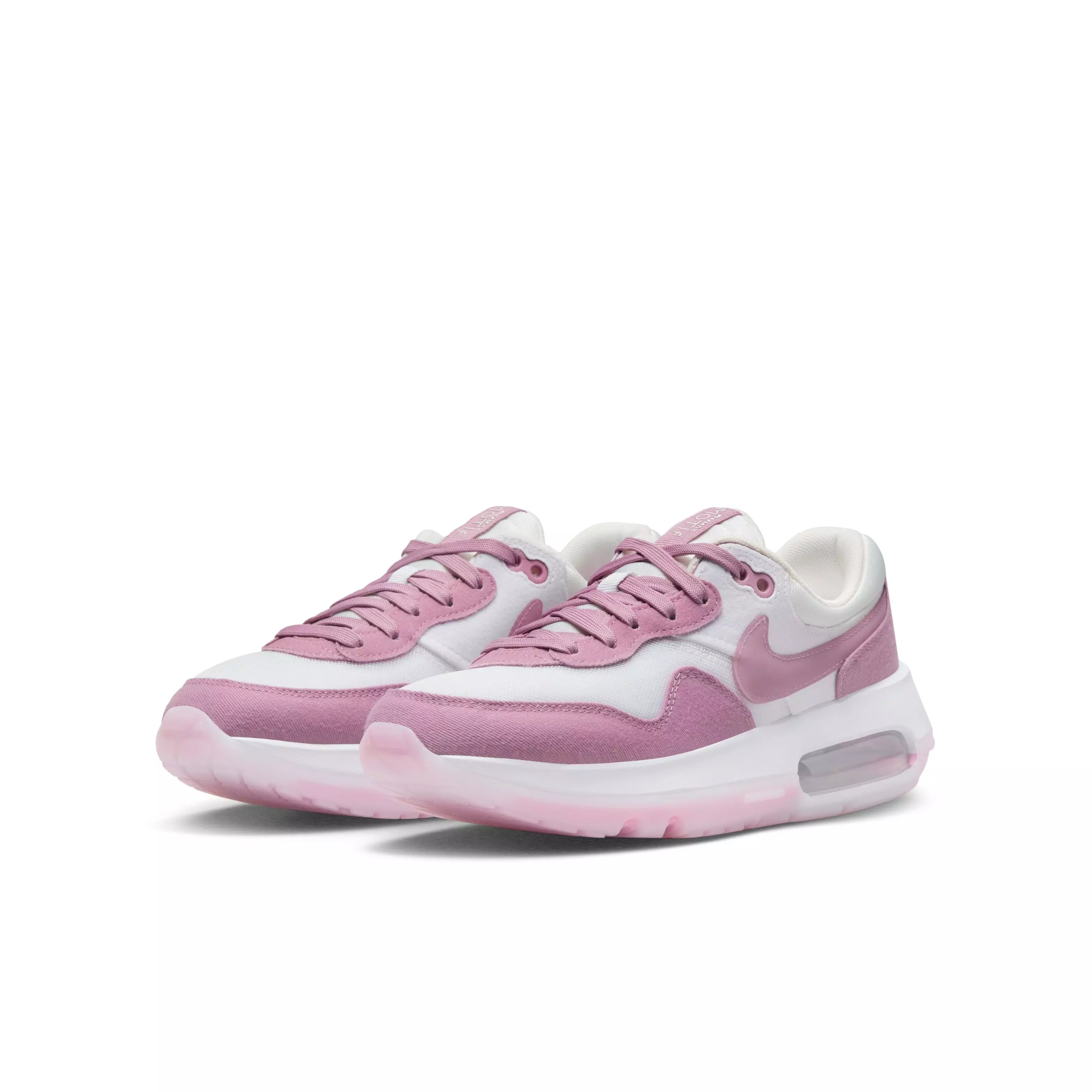 Nike Air Max Motif "Summit White/Elemental Pink/White" Grade School Girls' Shoe - WHITE/PINK/WHITE