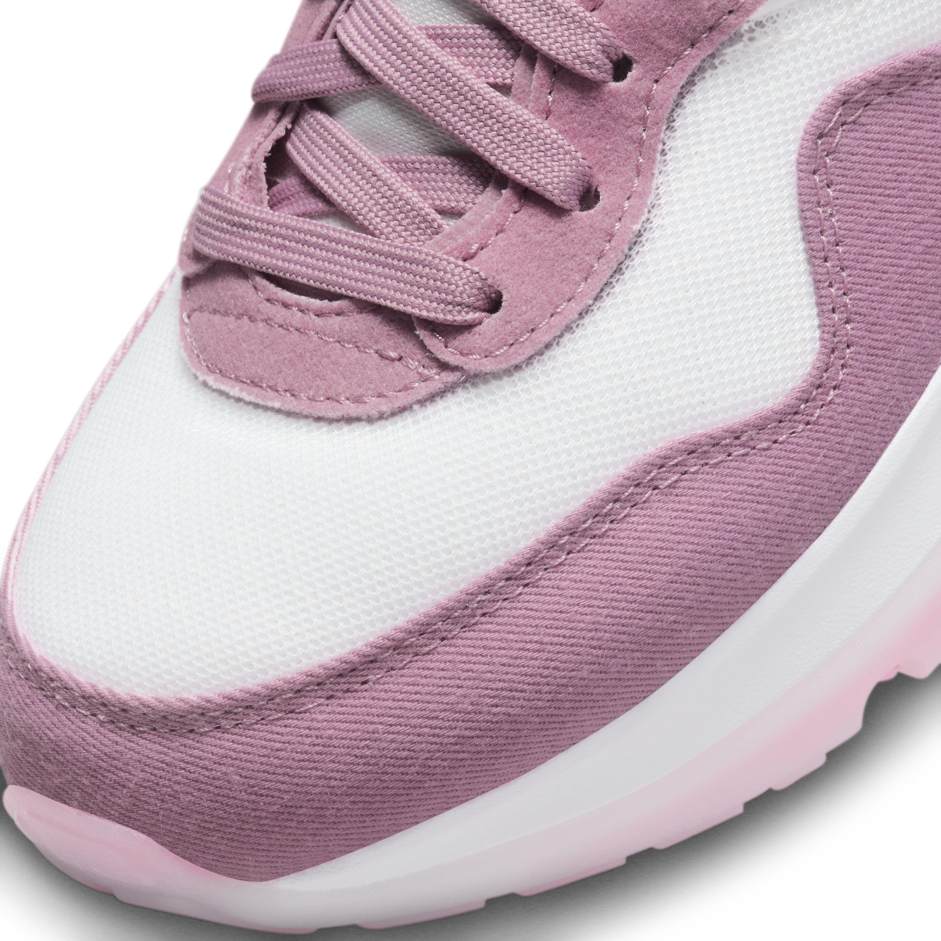 Nike Air Max Motif "Summit White/Elemental Pink/White" Grade School Girls' Shoe - WHITE/PINK/WHITE Thumbnail View 7