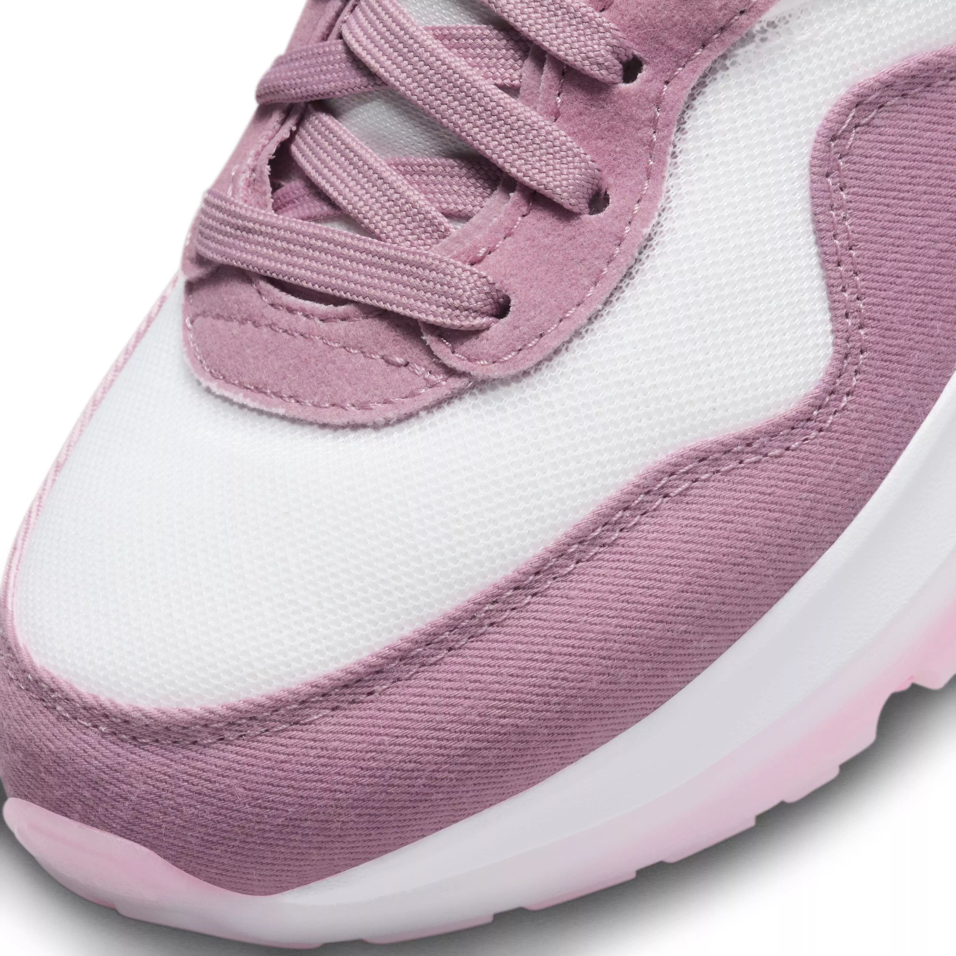 Nike Air Max Motif "Summit White/Elemental Pink/White" Grade School Girls' Shoe - WHITE/PINK/WHITE