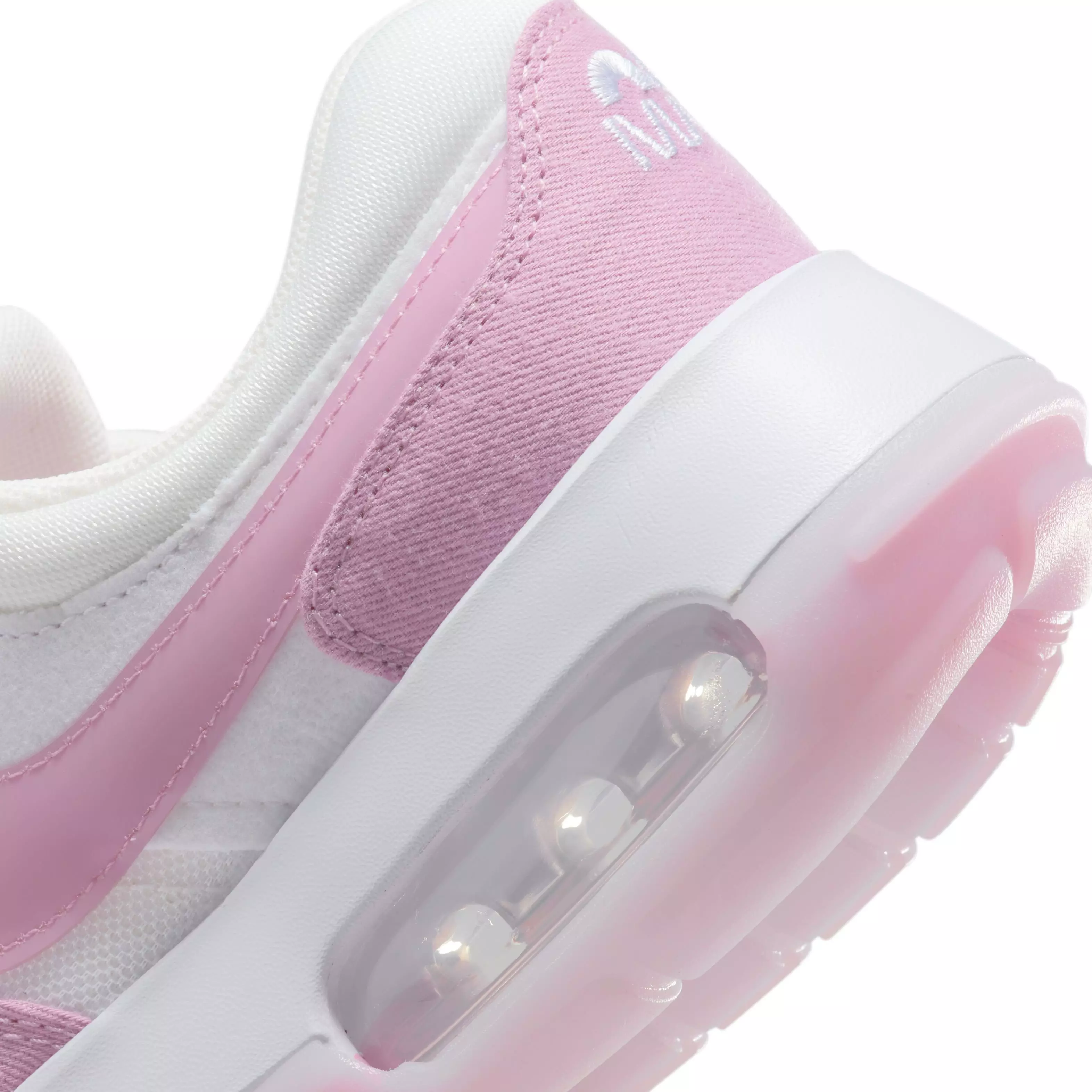 Nike Air Max Motif "Summit White/Elemental Pink/White" Grade School Girls' Shoe - WHITE/PINK/WHITE