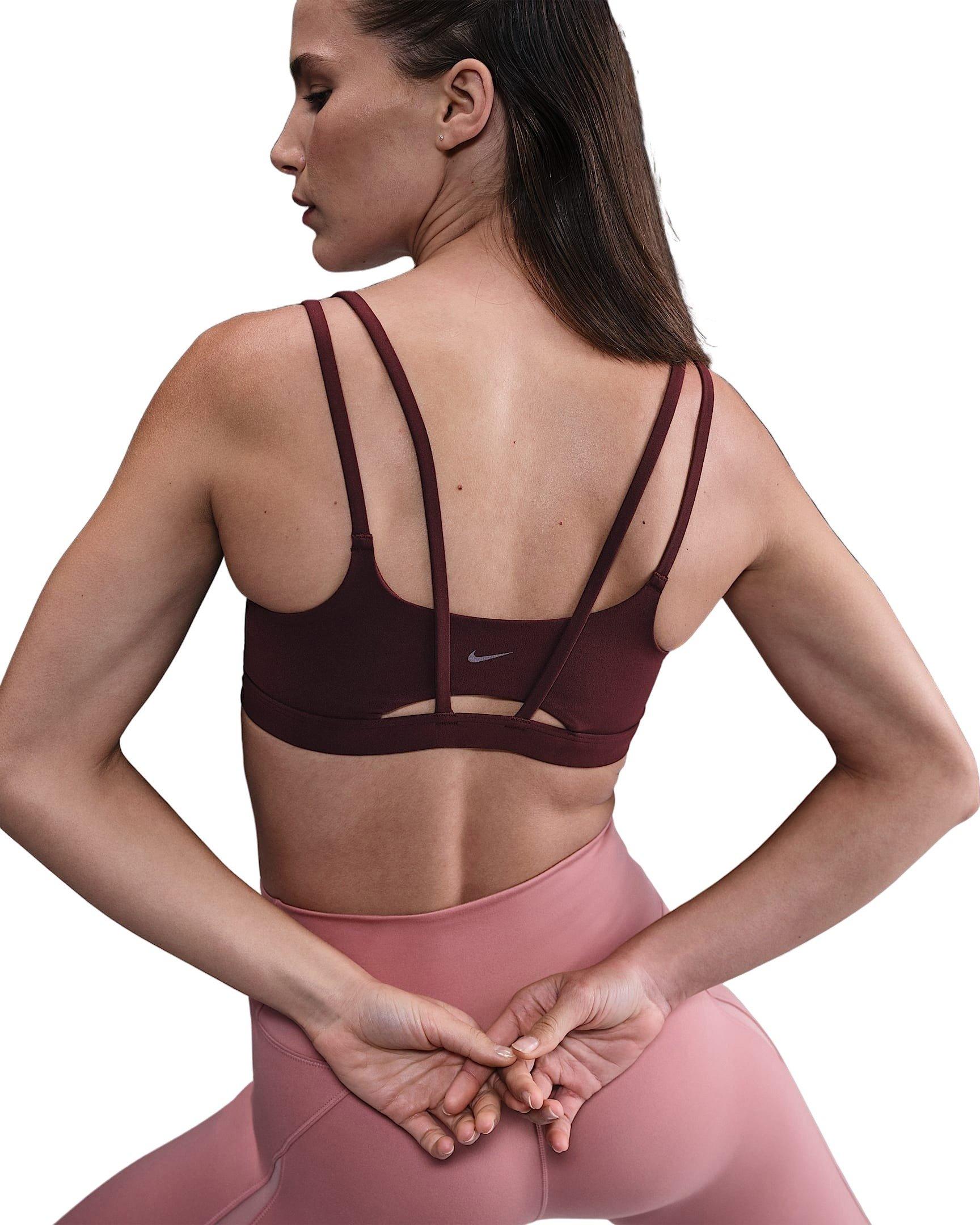 Nike Women's Zenvy Strappy Light-Support Padded Sports Bra -Burgundy - BURGUNDY Thumbnail View 2