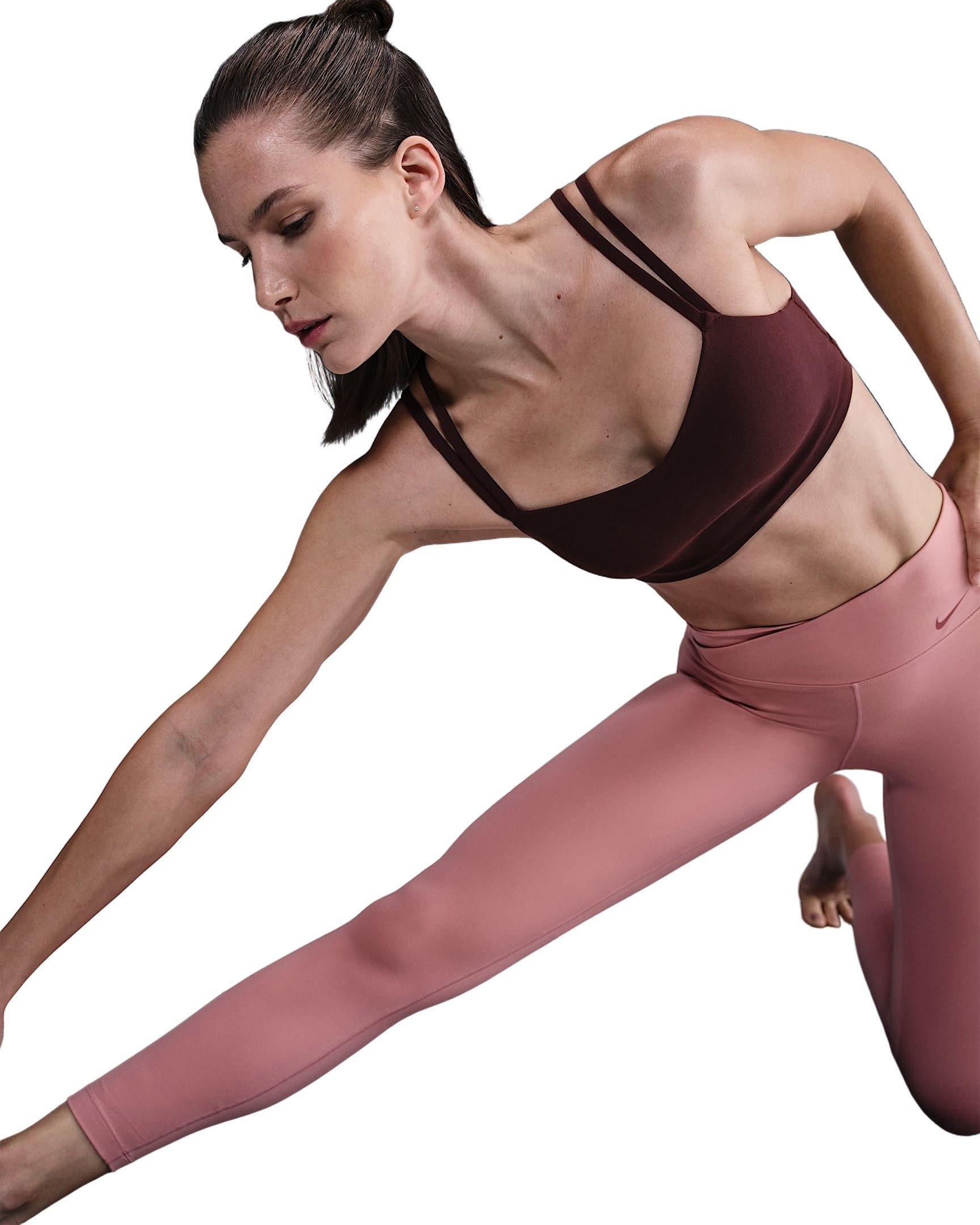 Nike Women's Zenvy Strappy Light-Support Padded Sports Bra -Burgundy - BURGUNDY Thumbnail View 3