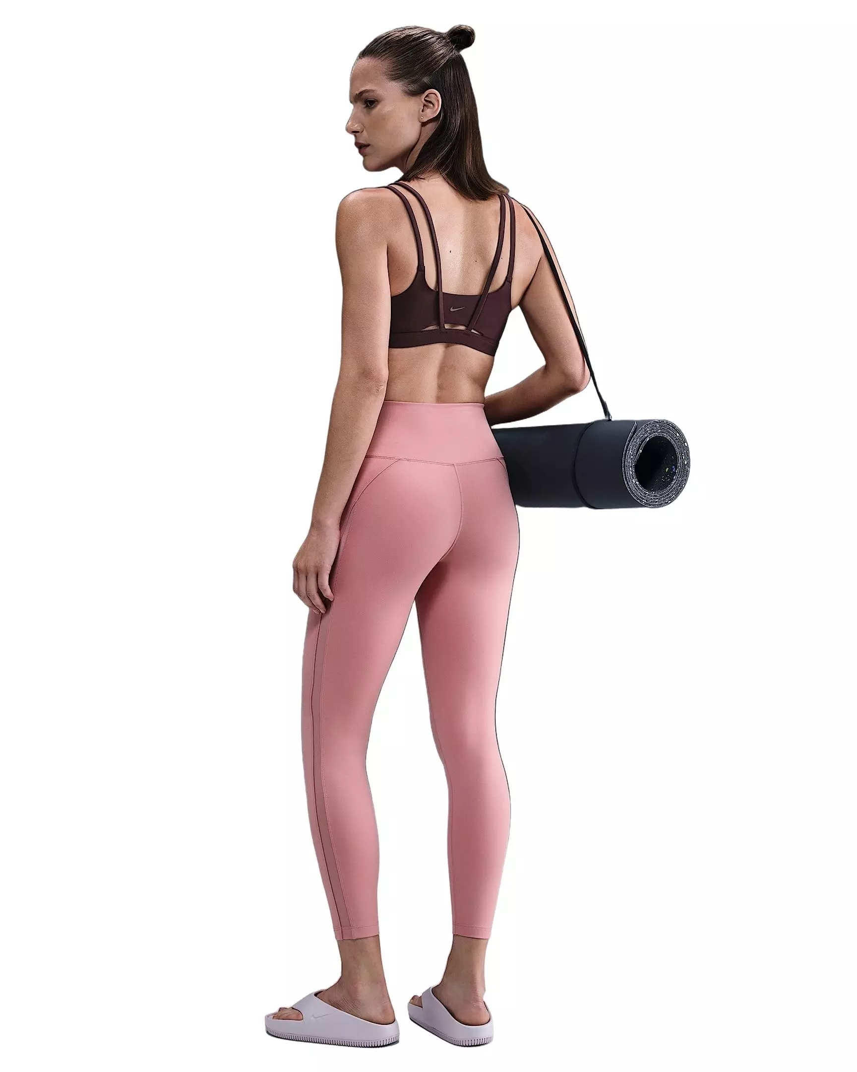 Nike Women's Zenvy Strappy Light-Support Padded Sports Bra -Burgundy - BURGUNDY