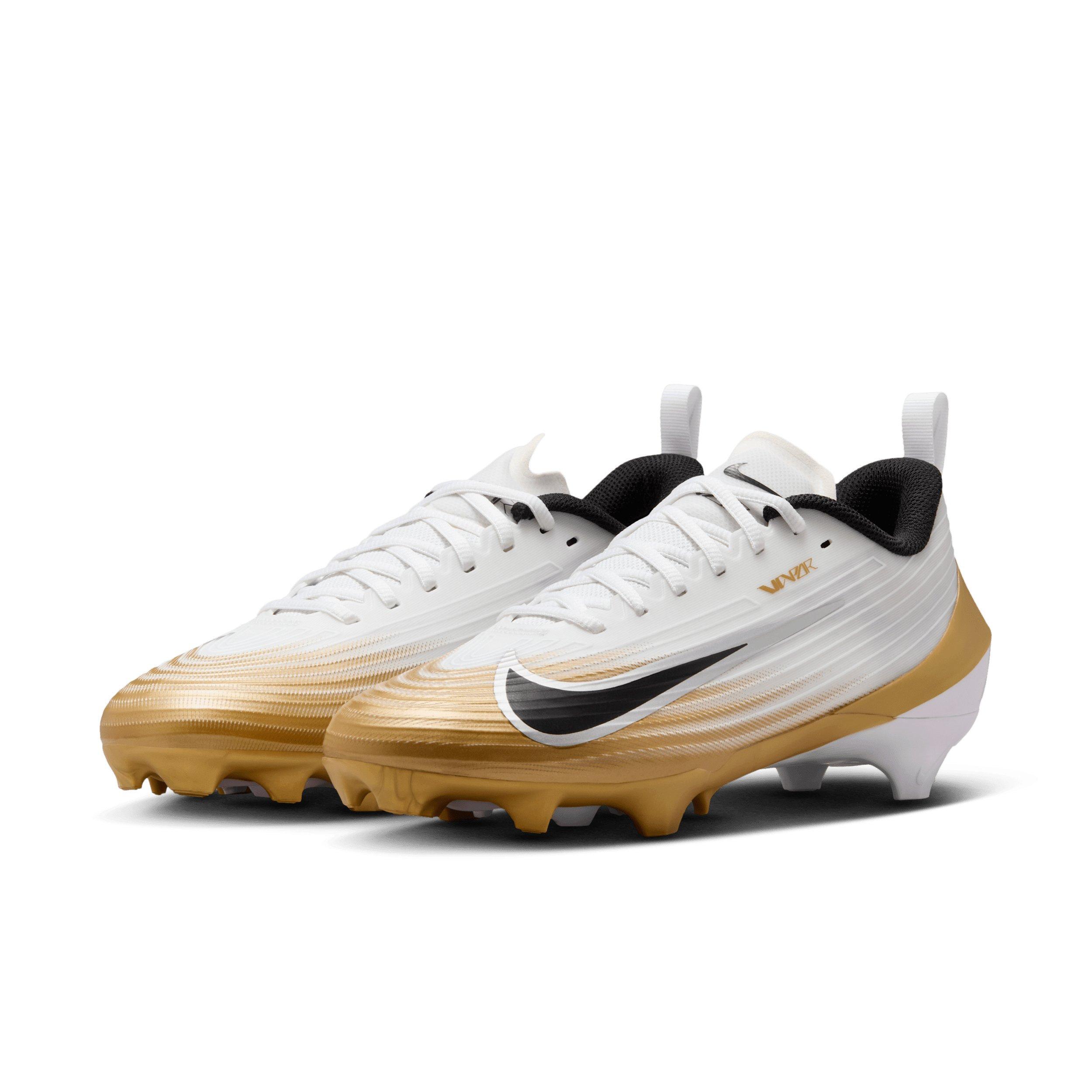 Nike Vapor Speed 3 "White/Metallic Gold/Black" Men's Football Cleat - WHITE/GOLD/BLACK Thumbnail View 3