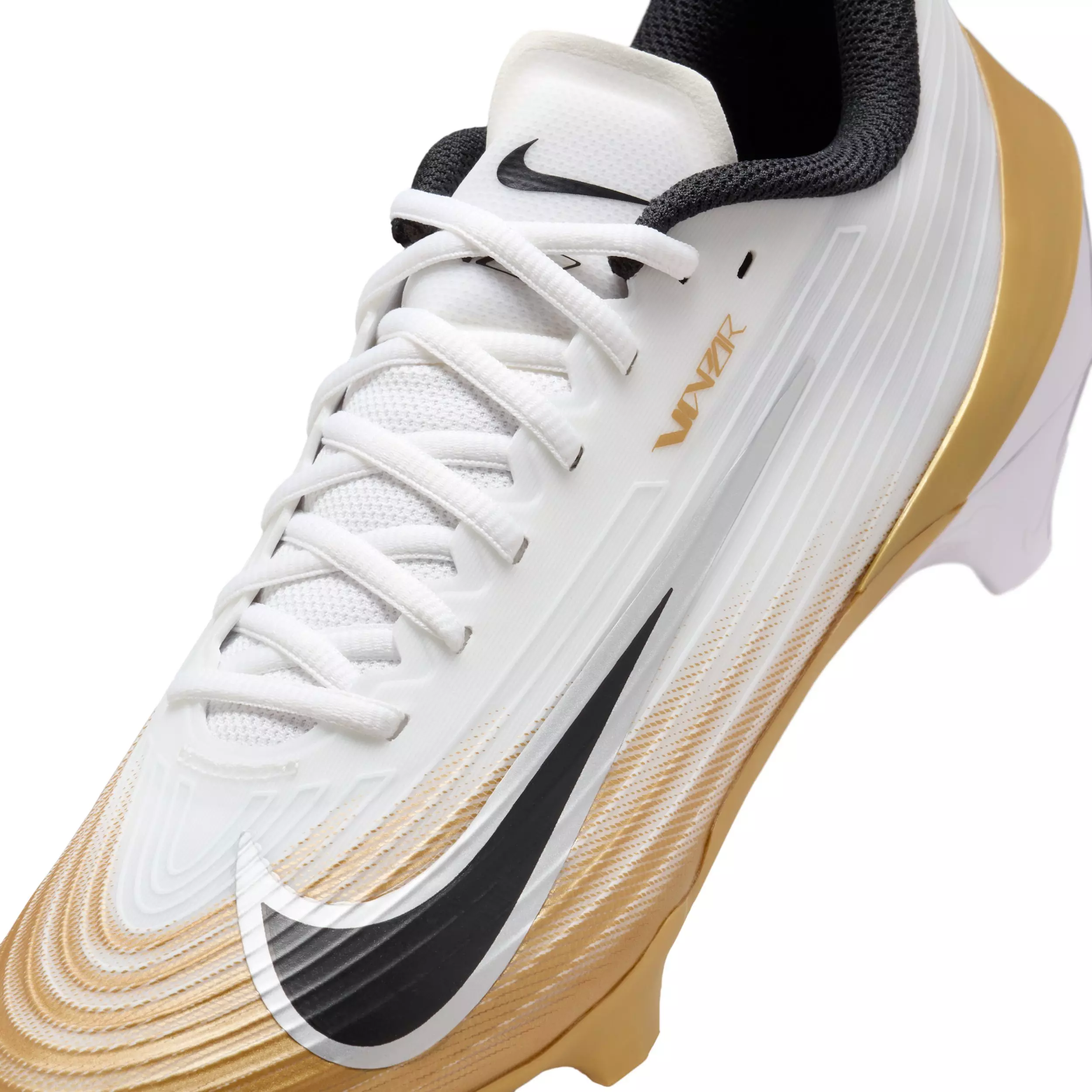 Nike Vapor Speed 3 "White/Metallic Gold/Black" Men's Football Cleat - WHITE/GOLD/BLACK