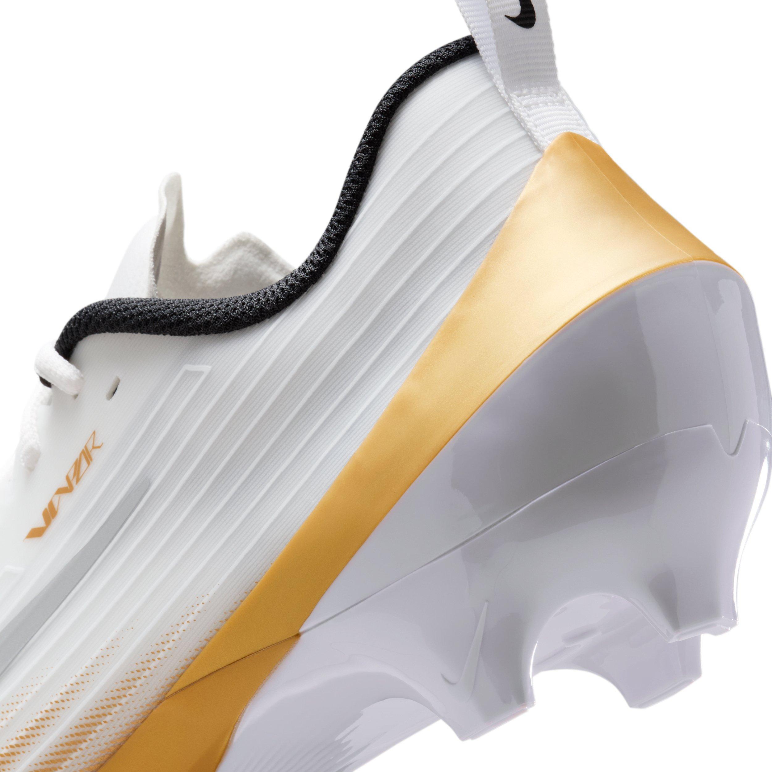 Nike Vapor Speed 3 "White/Metallic Gold/Black" Men's Football Cleat - WHITE/GOLD/BLACK Thumbnail View 9