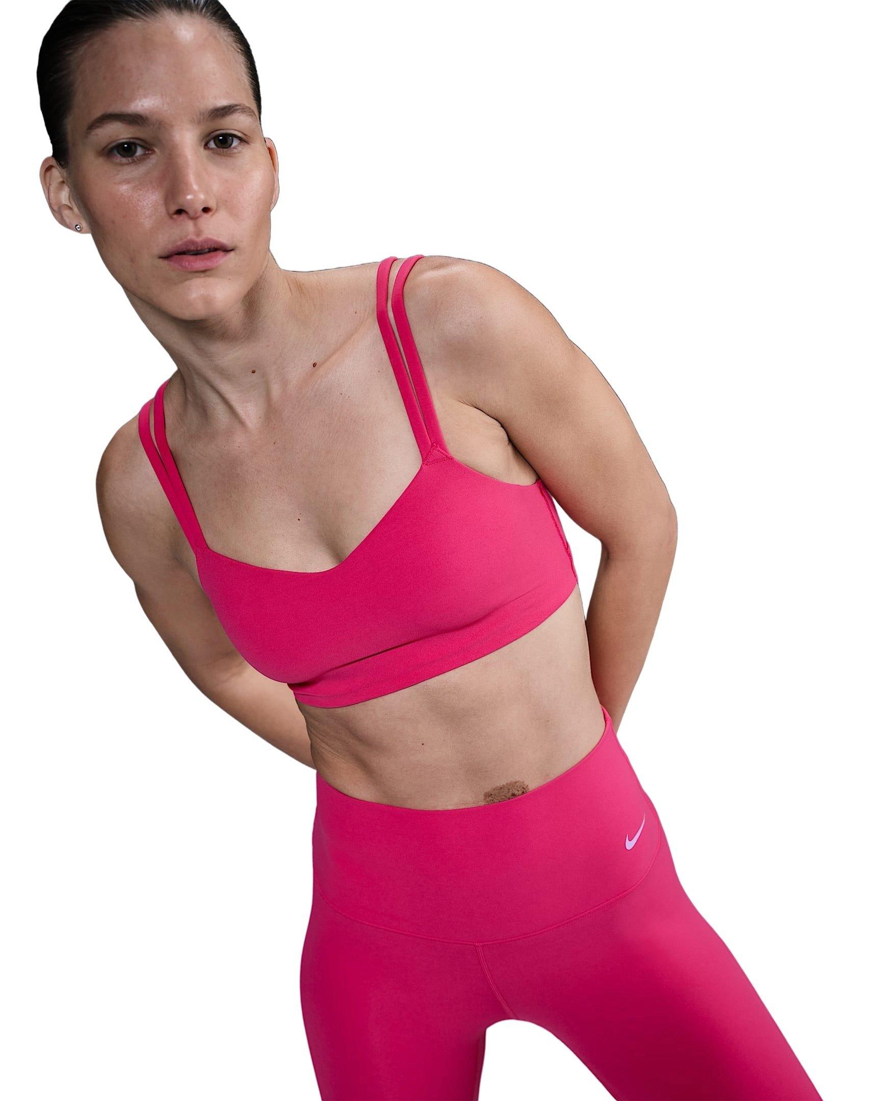 Nike Women's Zenvy Strappy Light-Support Padded Sports Bra -Pink - PINK Thumbnail View 1