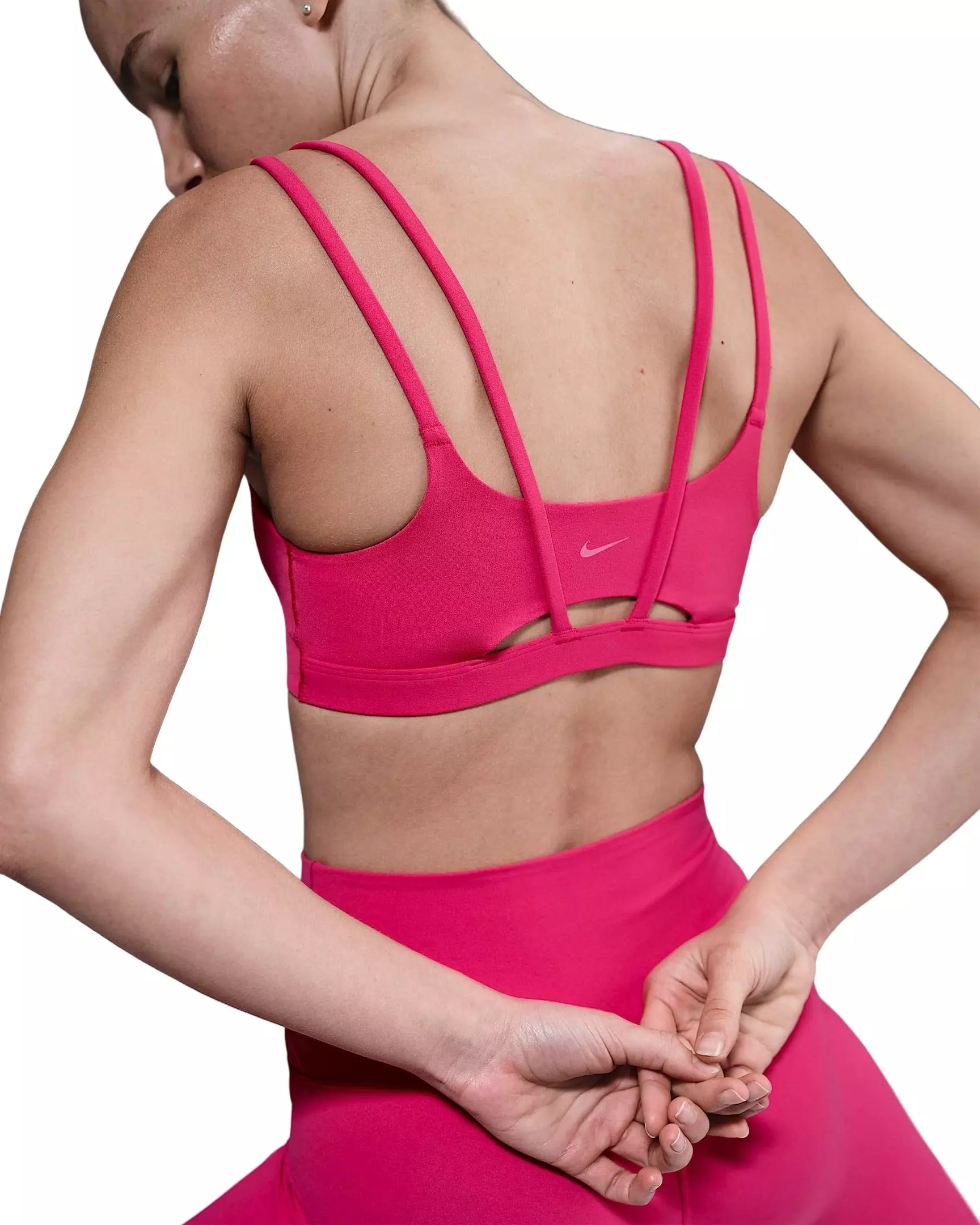 Nike Women's Zenvy Strappy Light-Support Padded Sports Bra -Pink - PINK