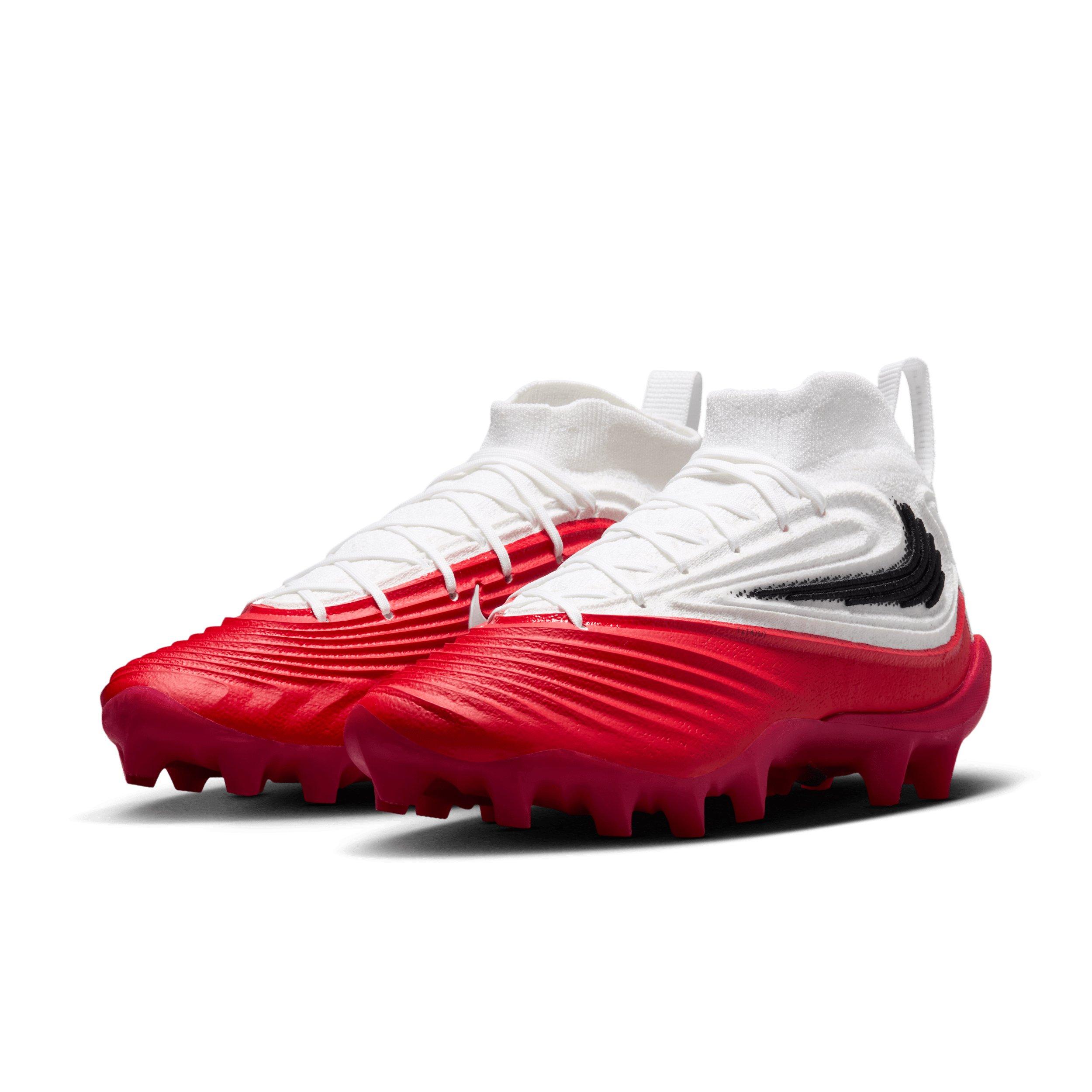Nike Alpha Menace 5 Elite "White/University Red/Black" Men's Football Cleat - WHITE/RED/BLACK Thumbnail View 3