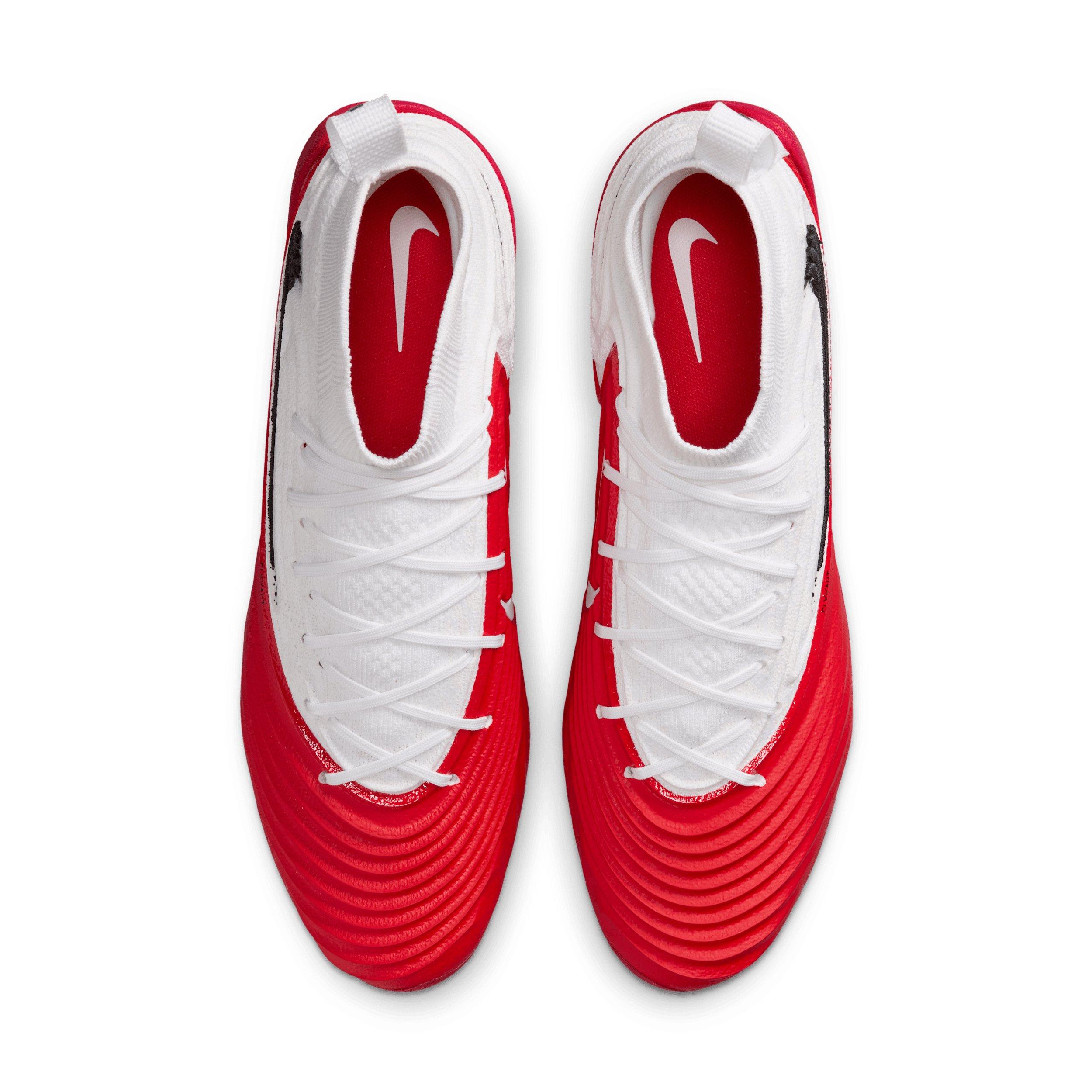 Nike Alpha Menace 5 Elite "White/University Red/Black" Men's Football Cleat - WHITE/RED/BLACK Thumbnail View 4