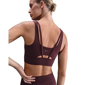 Nike Women's Zenvy Medium-Support Padded Longline Sports Bra -Burgundy