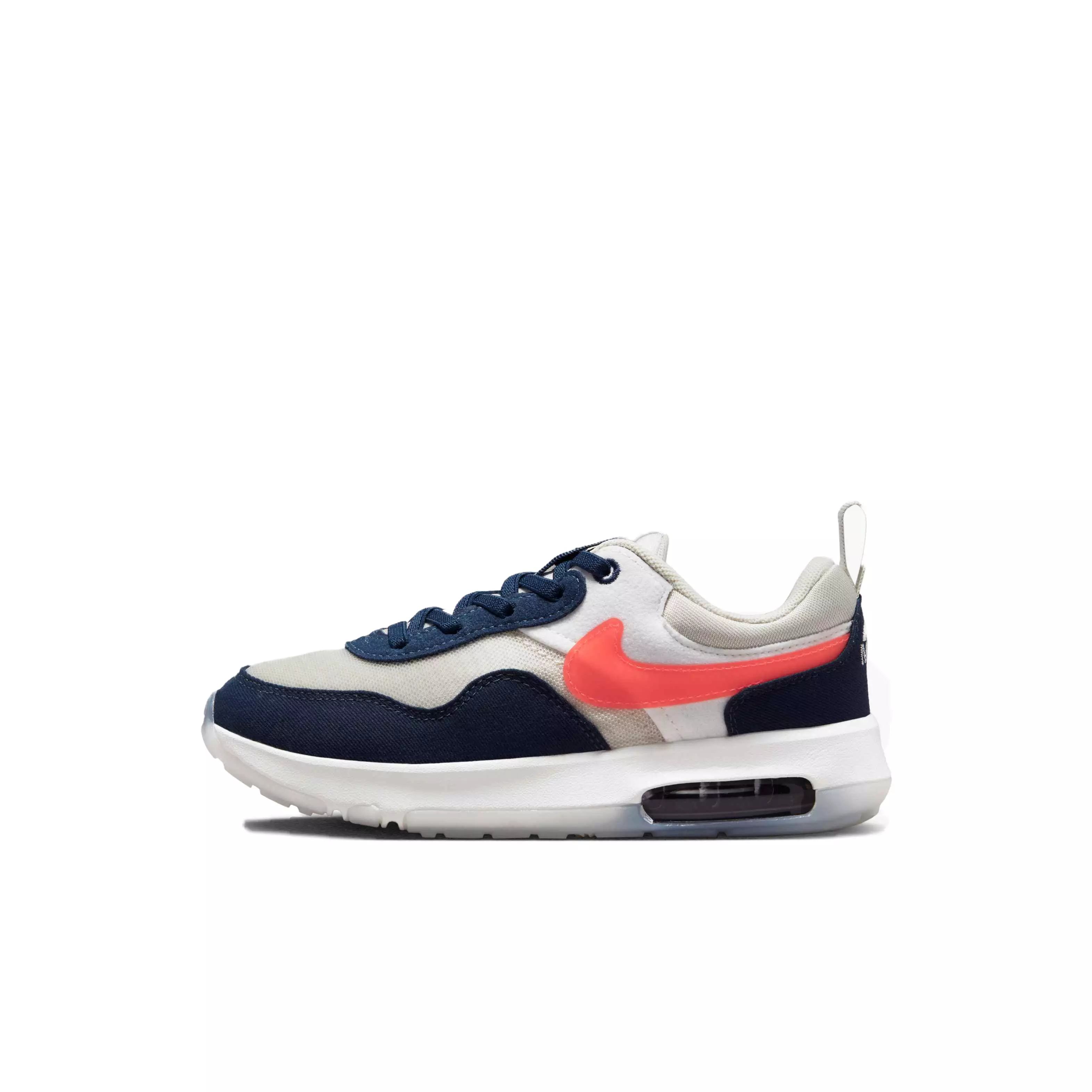 Nike Air Max Motif "Light Bone/Bright Crimson/Midnight Navy" Preschool Boys' Shoe - GREY