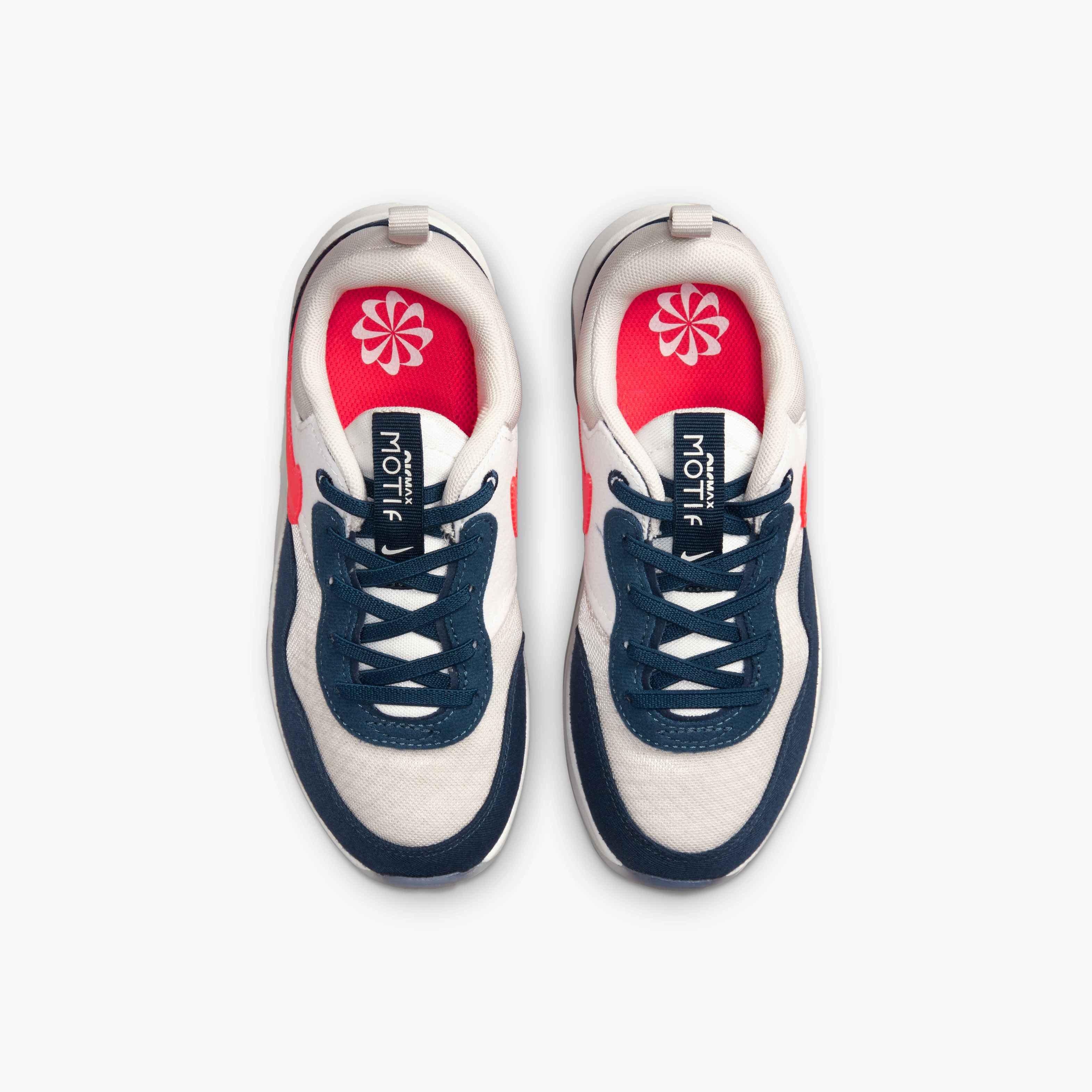 Nike Air Max Motif "Light Bone/Bright Crimson/Midnight Navy" Preschool Boys' Shoe - GREY Thumbnail View 4