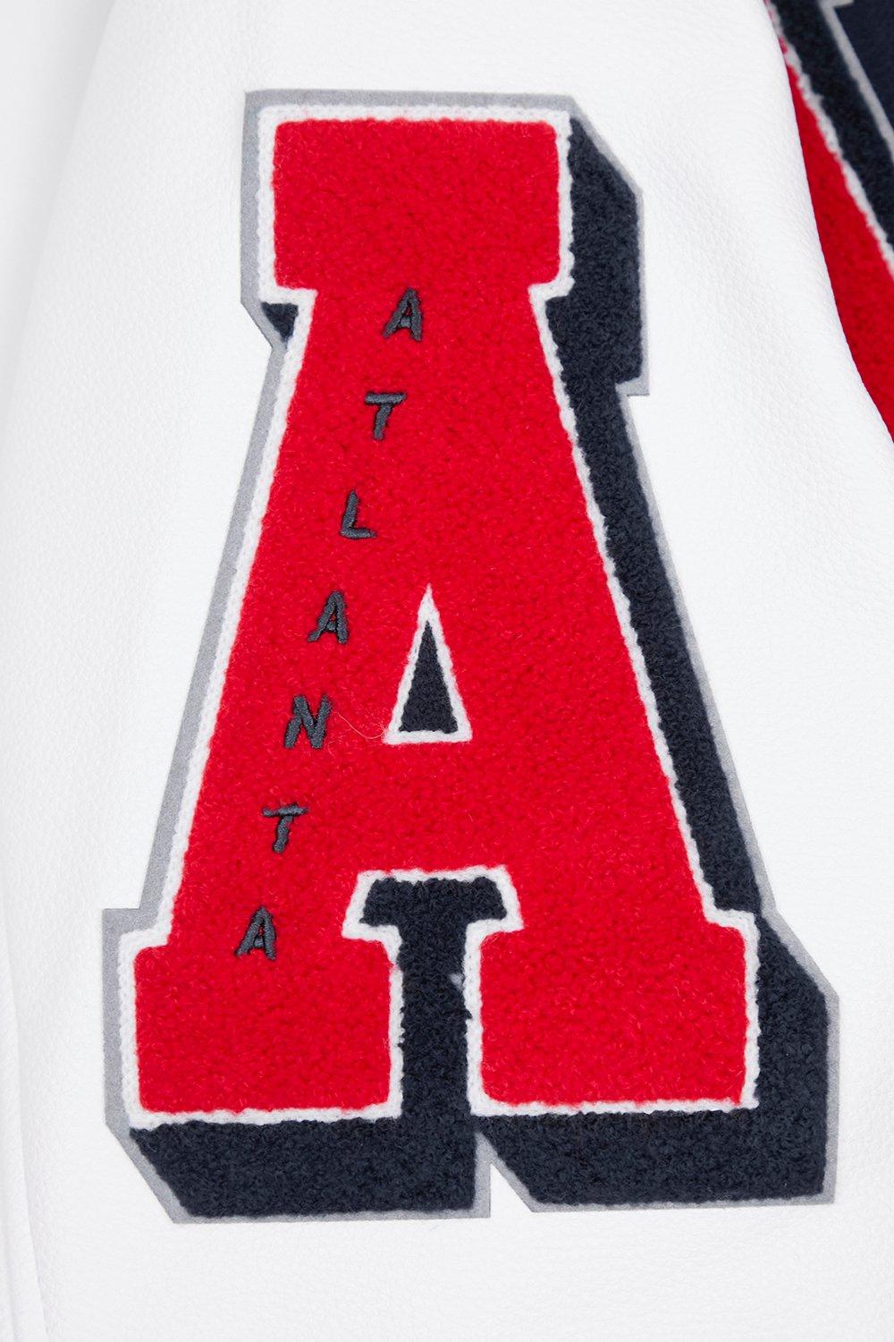 Pro Standard Men's MLB Atlanta Braves Mashup Rib Wool Varsity Jacket -Navy/Red - NAVY/RED Thumbnail View 10