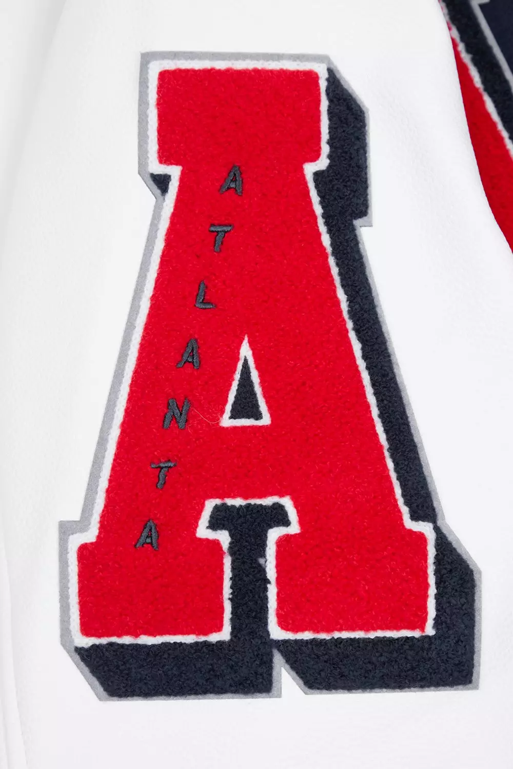 Pro Standard Men's MLB Atlanta Braves Mashup Rib Wool Varsity Jacket -Navy/Red - NAVY/RED