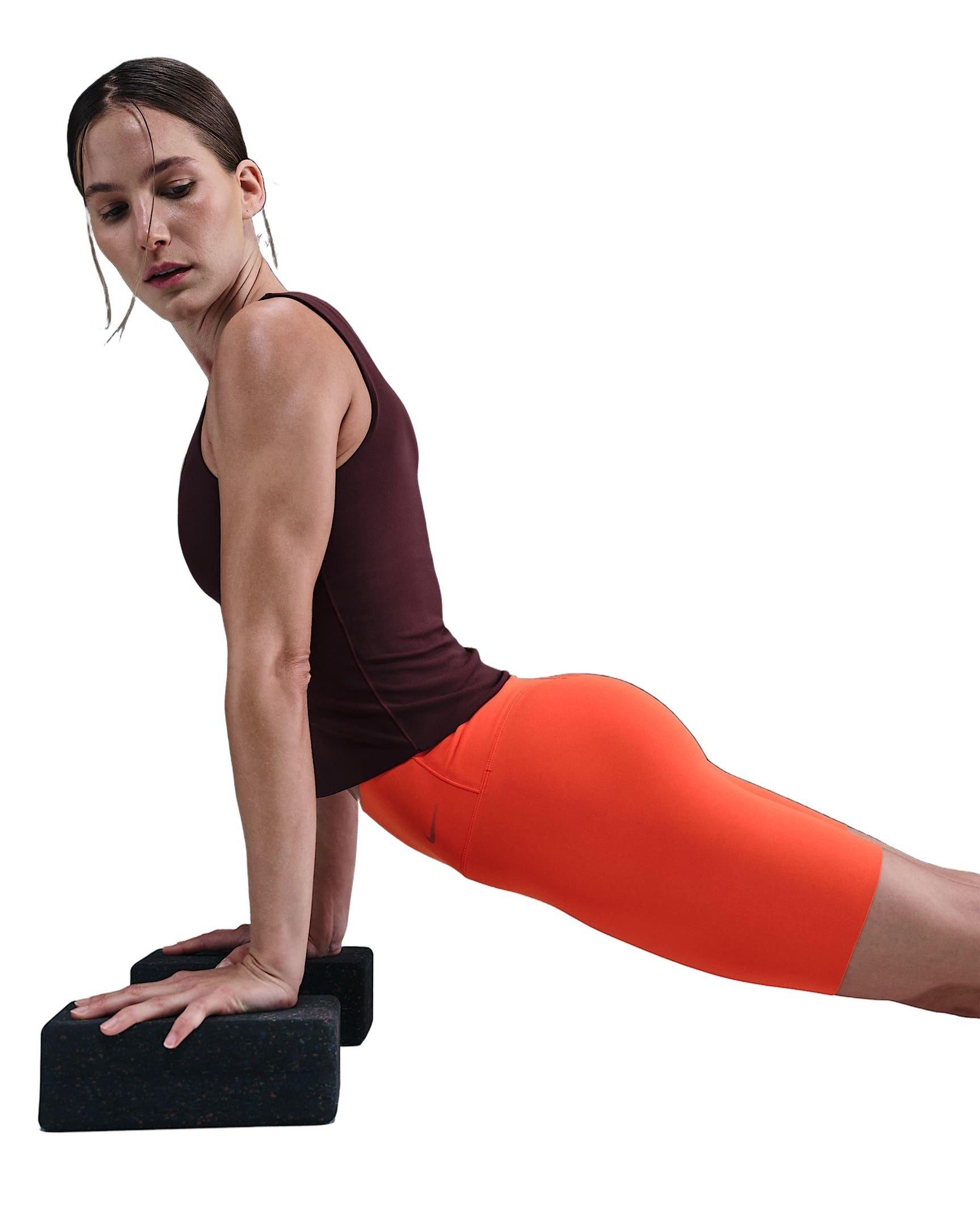 Nike Women's Zenvy Gentle-Support High-Waisted 8" Biker Shorts -Red - RED Thumbnail View 3