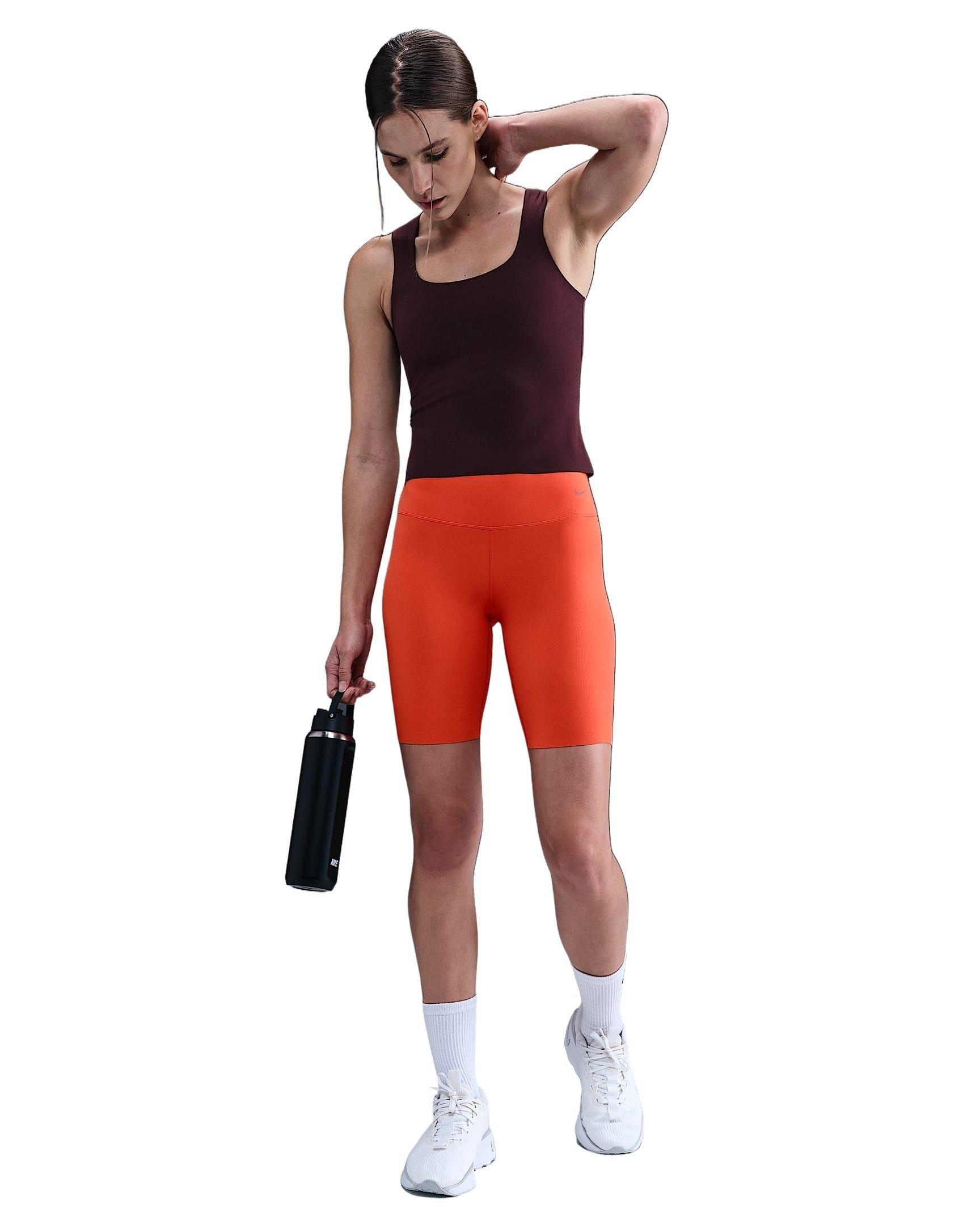 Nike Women's Zenvy Gentle-Support High-Waisted 8" Biker Shorts -Red - RED Thumbnail View 5