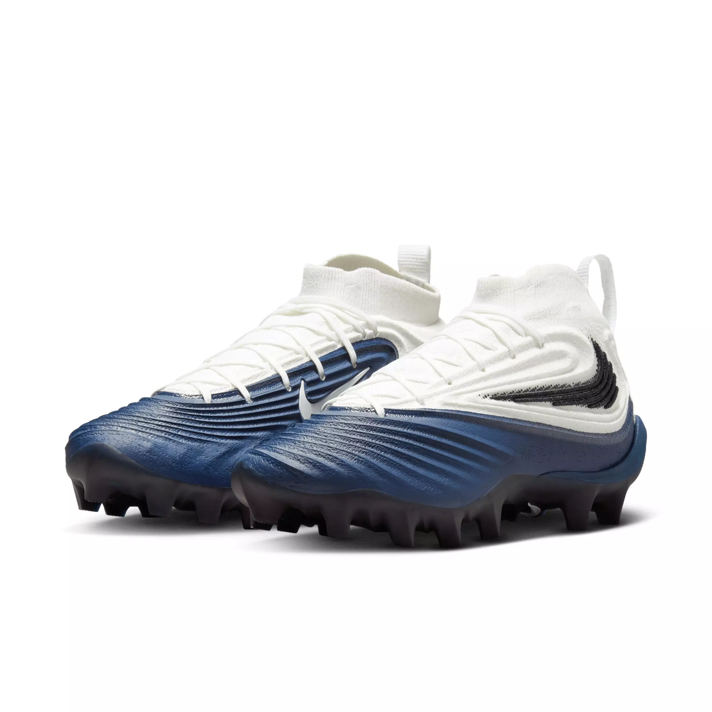 Nike Alpha Menace 5 Elite "White/College Navy/Black" Men's Football Cleat - WHITE/NAVY/BLACK