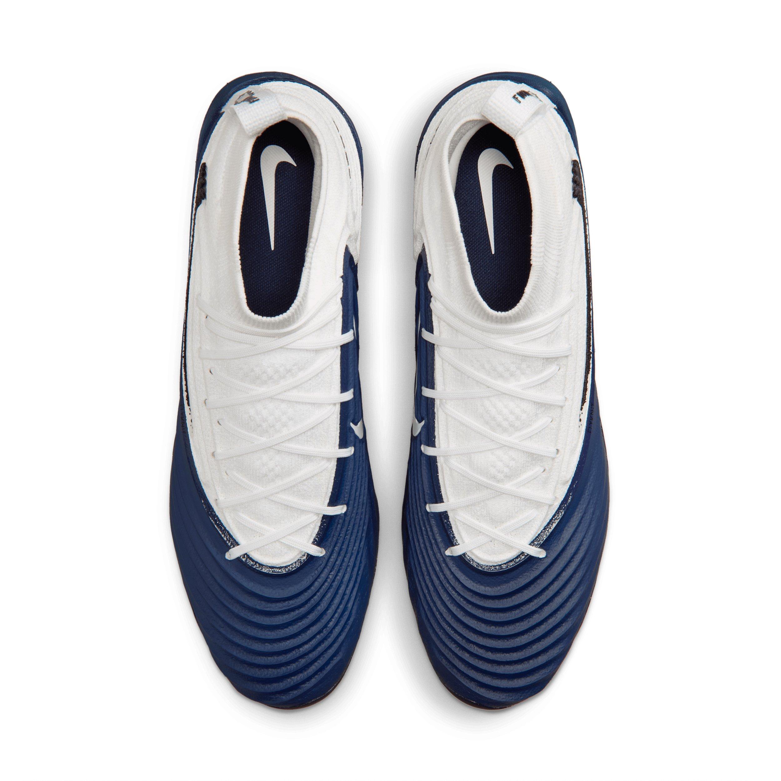 Nike Alpha Menace 5 Elite "White/College Navy/Black" Men's Football Cleat - WHITE/NAVY/BLACK Thumbnail View 4
