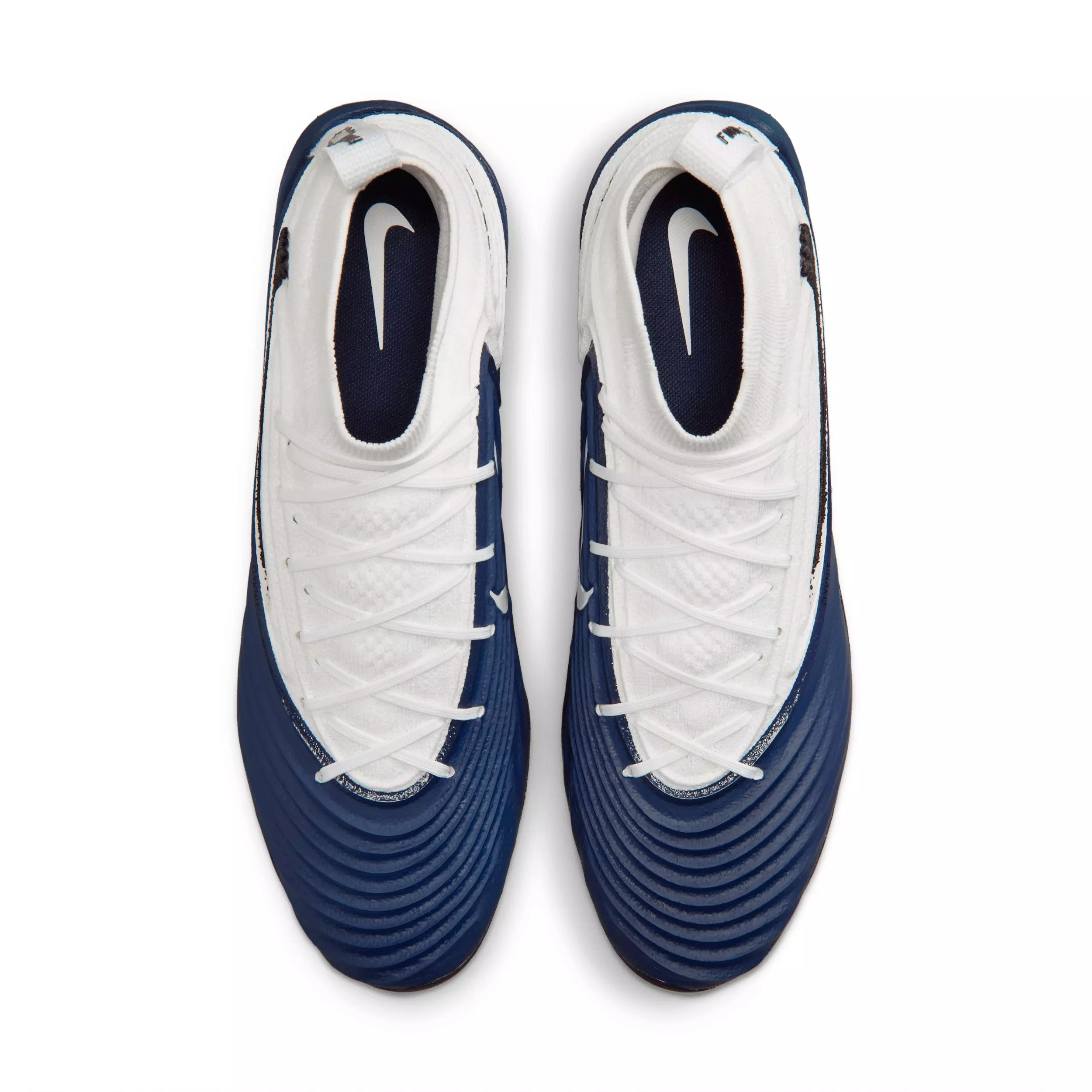 Nike Alpha Menace 5 Elite "White/College Navy/Black" Men's Football Cleat - WHITE/NAVY/BLACK
