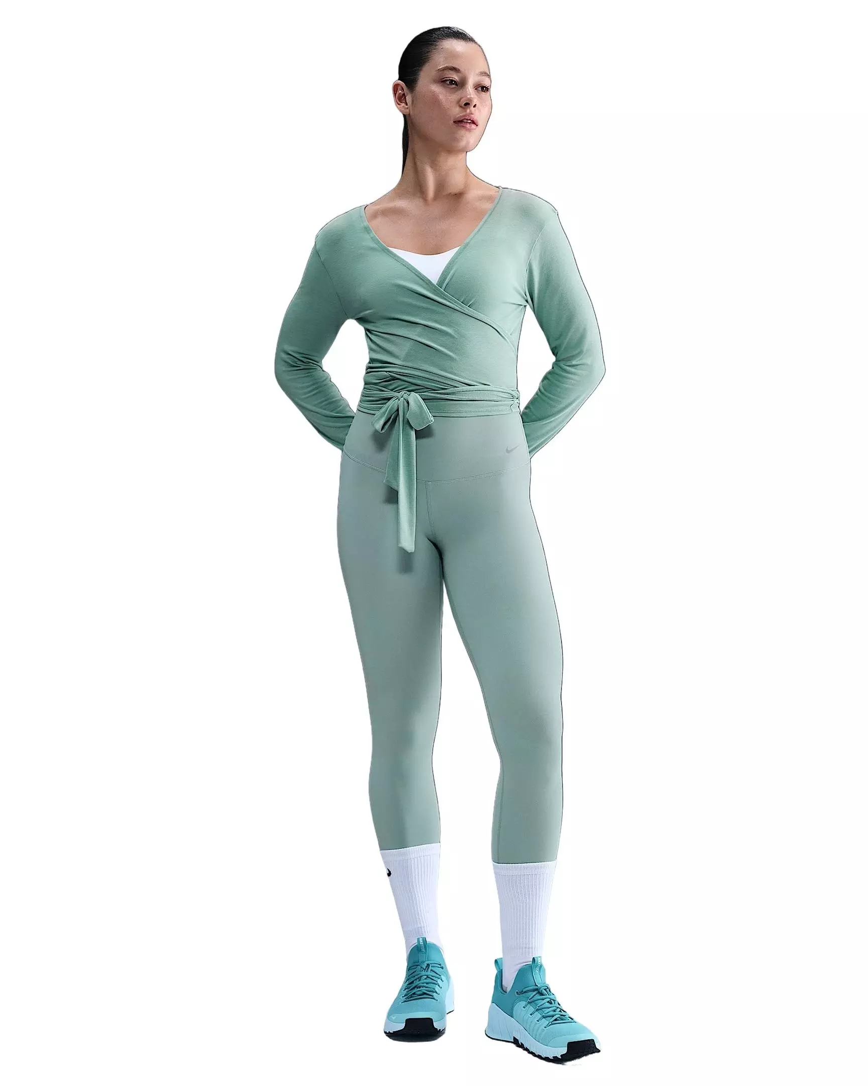 Nike Women's Zenvy Gentle-Support High-Waisted Full length Leggings -Green - GREEN