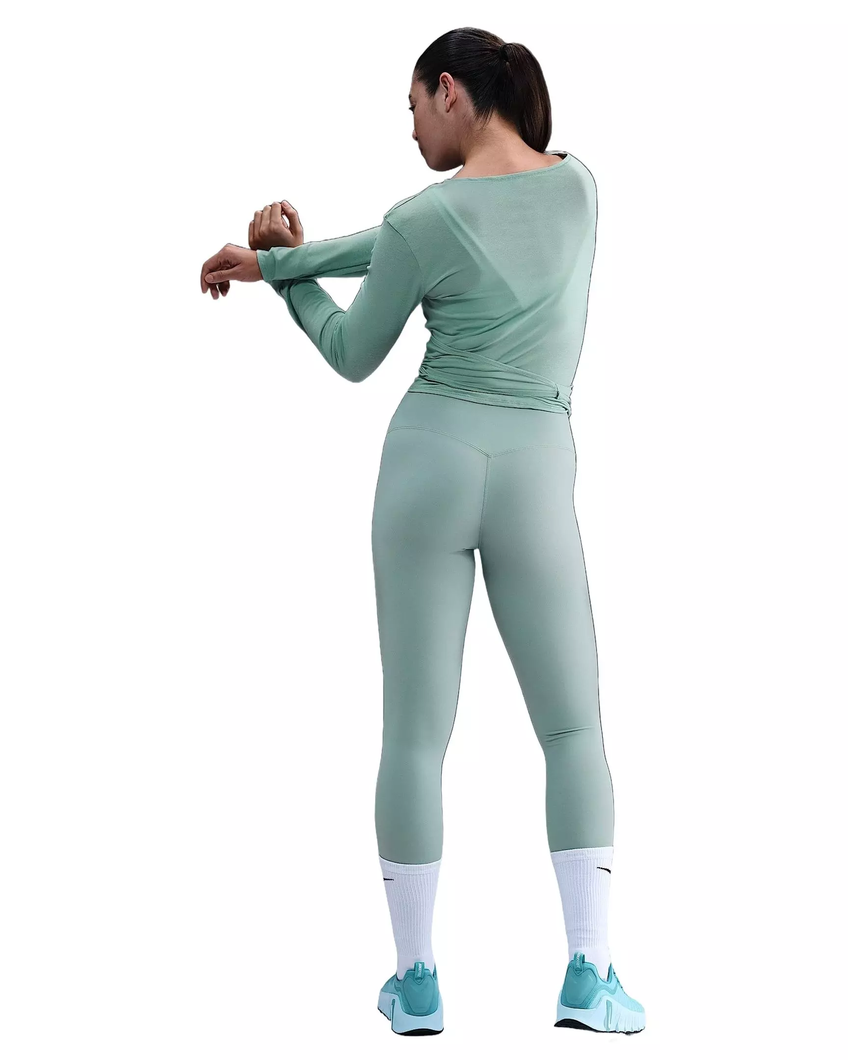 Nike Women's Zenvy Gentle-Support High-Waisted Full length Leggings -Green - GREEN