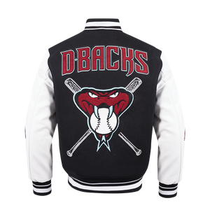 Pro Standard Men's MLB Arizona Diamondbacks Mashup Rib Wool Varsity Jacket -Black/White