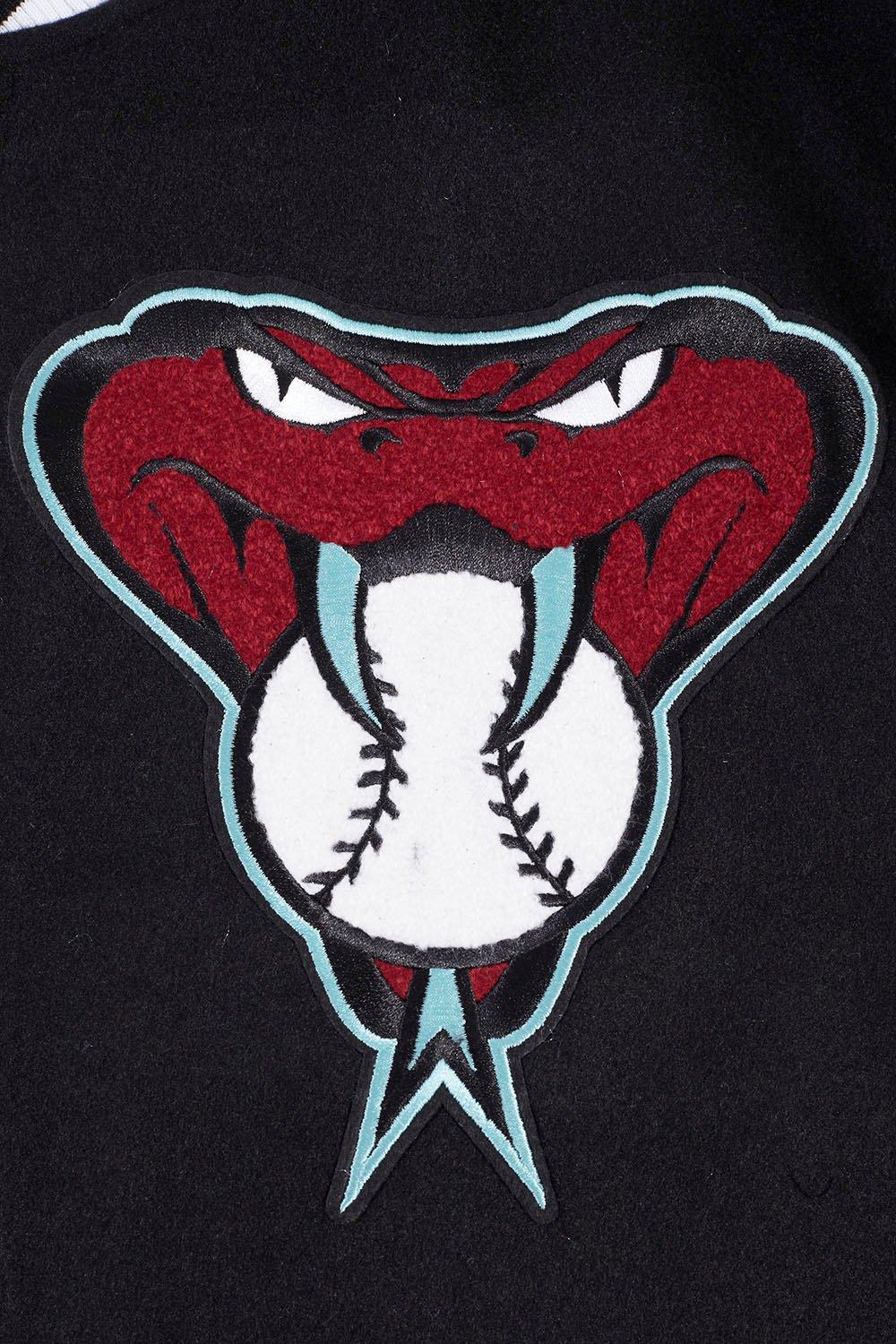 Pro Standard Men's MLB Arizona Diamondbacks Mashup Rib Wool Varsity Jacket -Black/White - BLACK/WHITE Thumbnail View 6