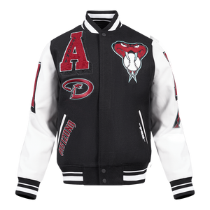 Pro Standard Men's MLB Arizona Diamondbacks Mashup Rib Wool Varsity Jacket -Black/White