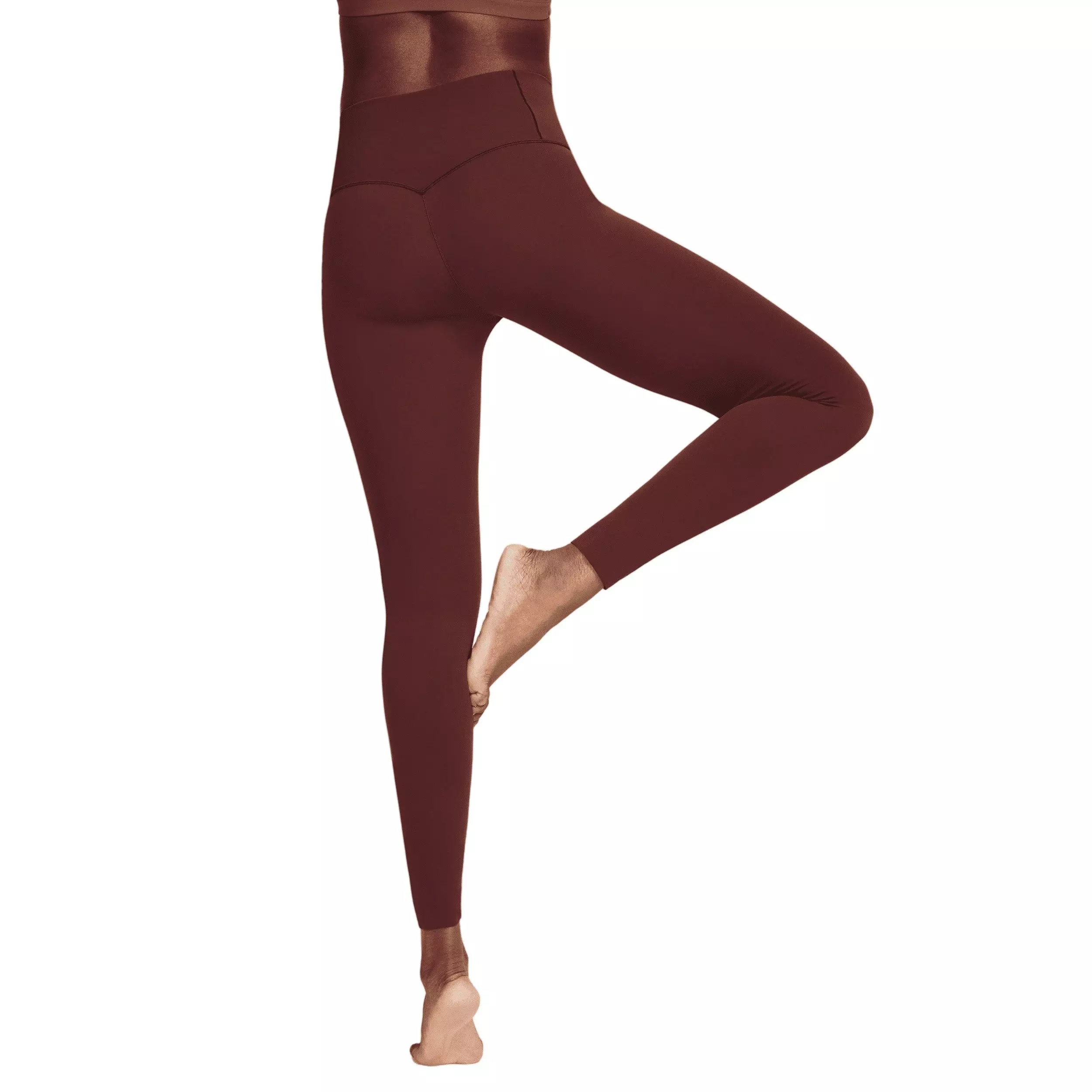 Nike Women's Zenvy Gentle-Support High-Waisted Full length Leggings - Burgundy - BURGUNDY