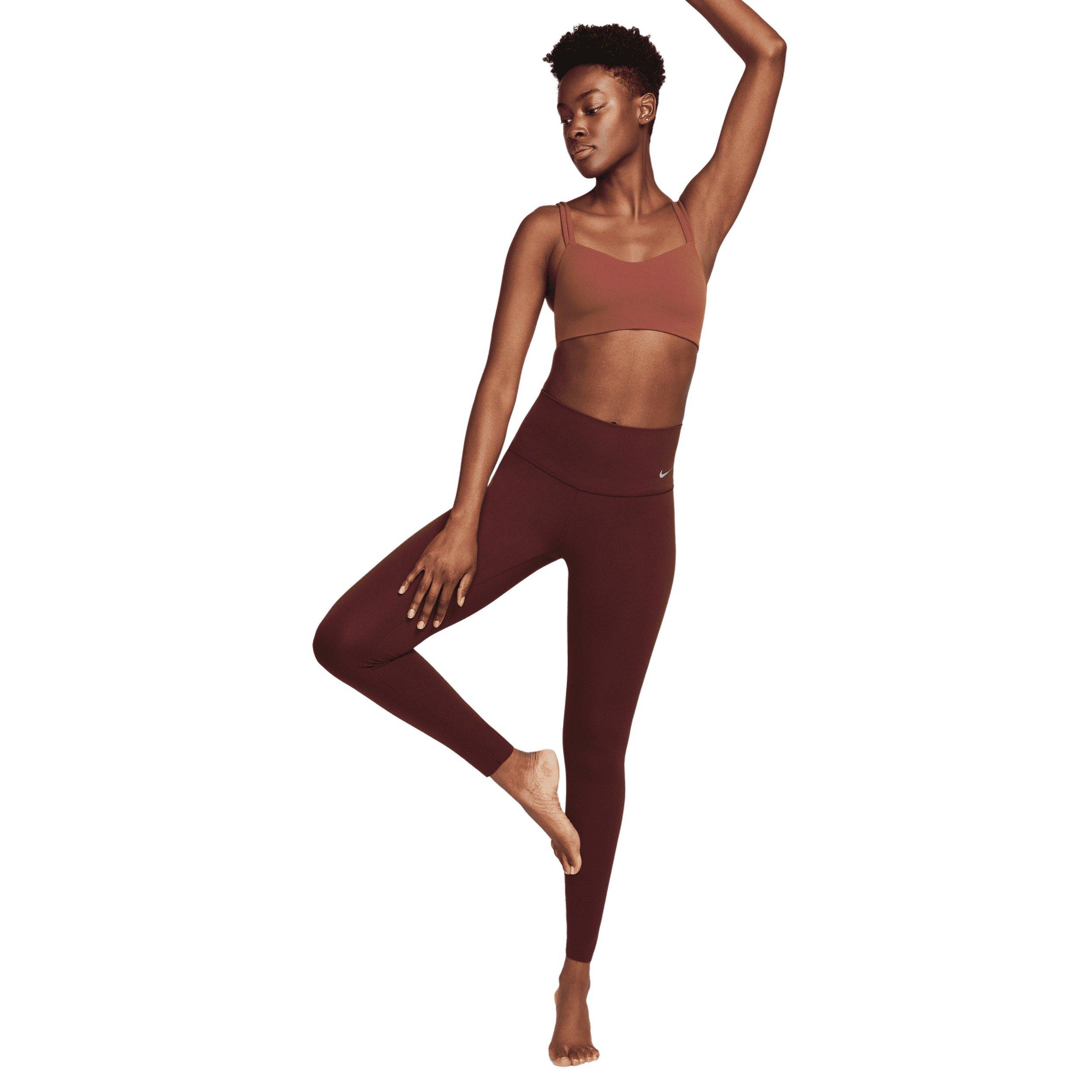 Nike Women's Zenvy Gentle-Support High-Waisted Full length Leggings -Burgundy - BURGUNDY Thumbnail View 3