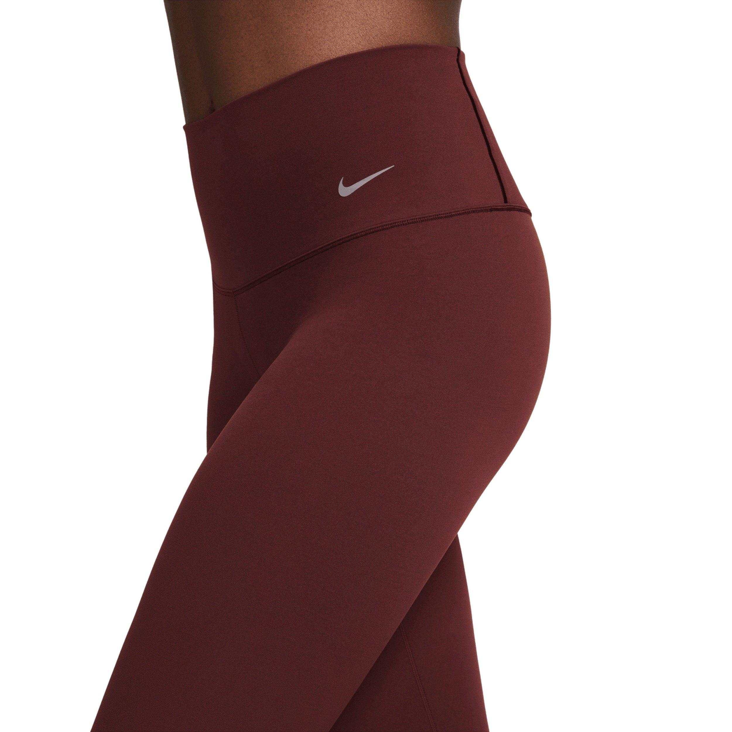 Nike Women's Zenvy Gentle-Support High-Waisted Full length Leggings -Burgundy - BURGUNDY Thumbnail View 4