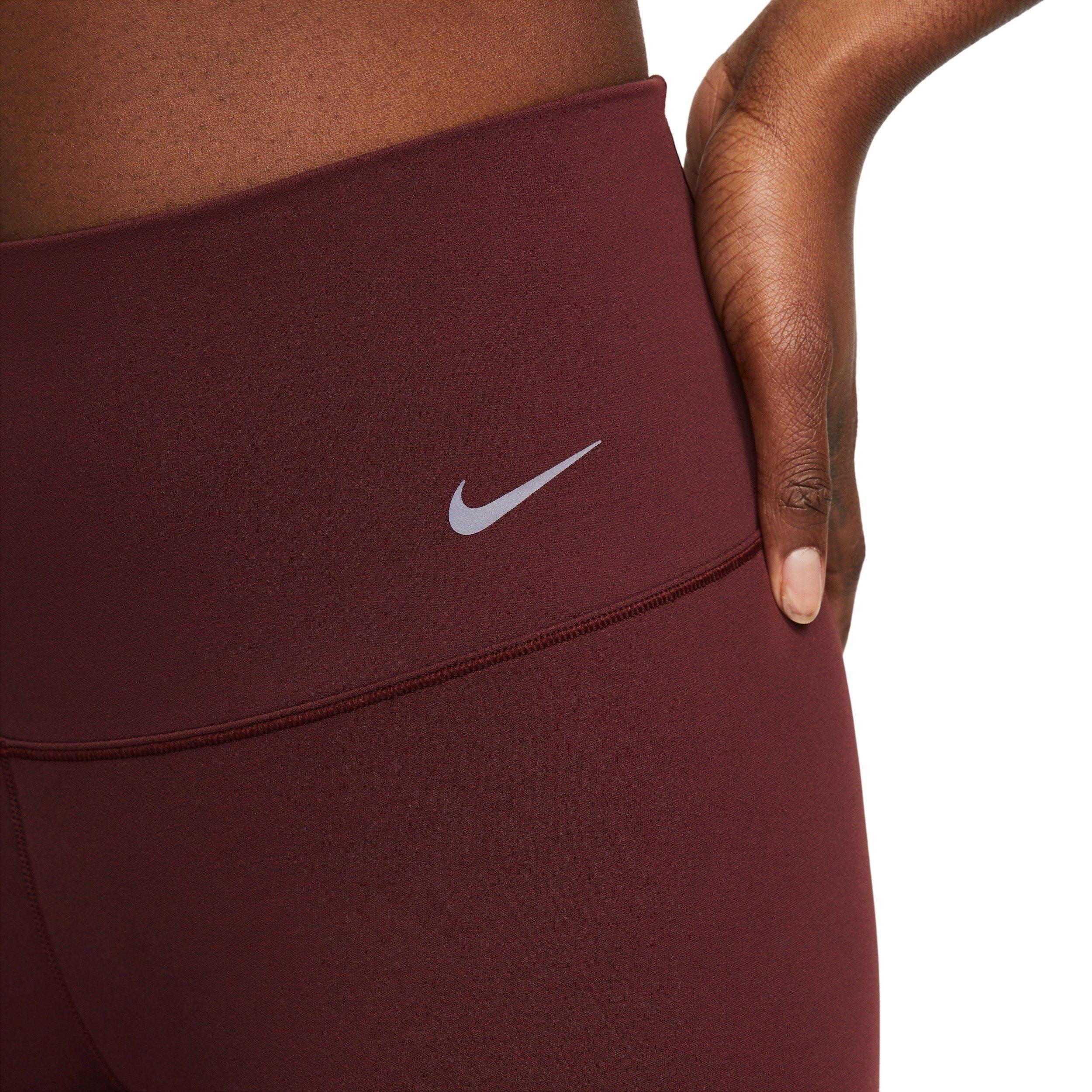 Nike Women's Zenvy Gentle-Support High-Waisted Full length Leggings -Burgundy - BURGUNDY Thumbnail View 5