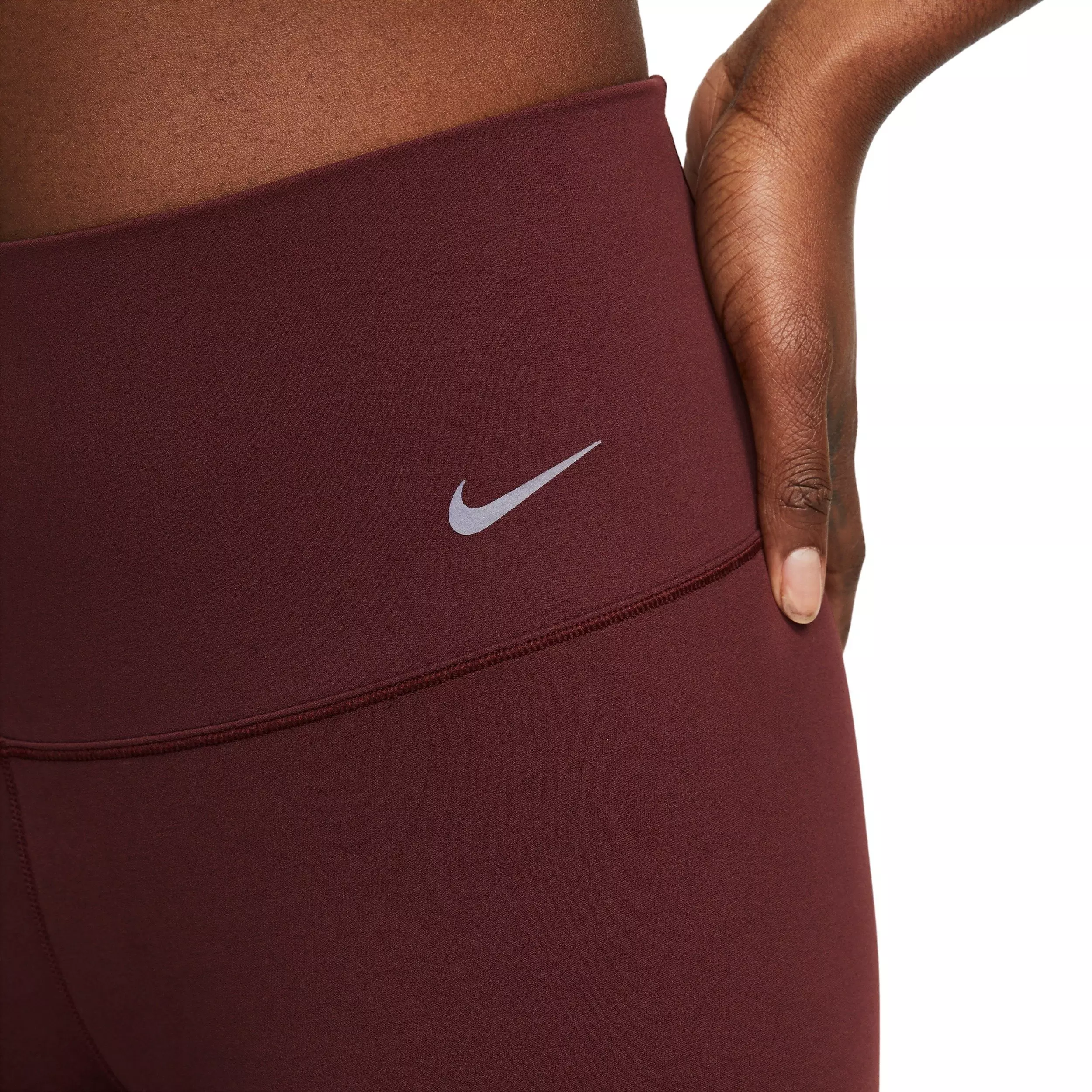 Nike Women's Zenvy Gentle-Support High-Waisted Full length Leggings -Burgundy - BURGUNDY