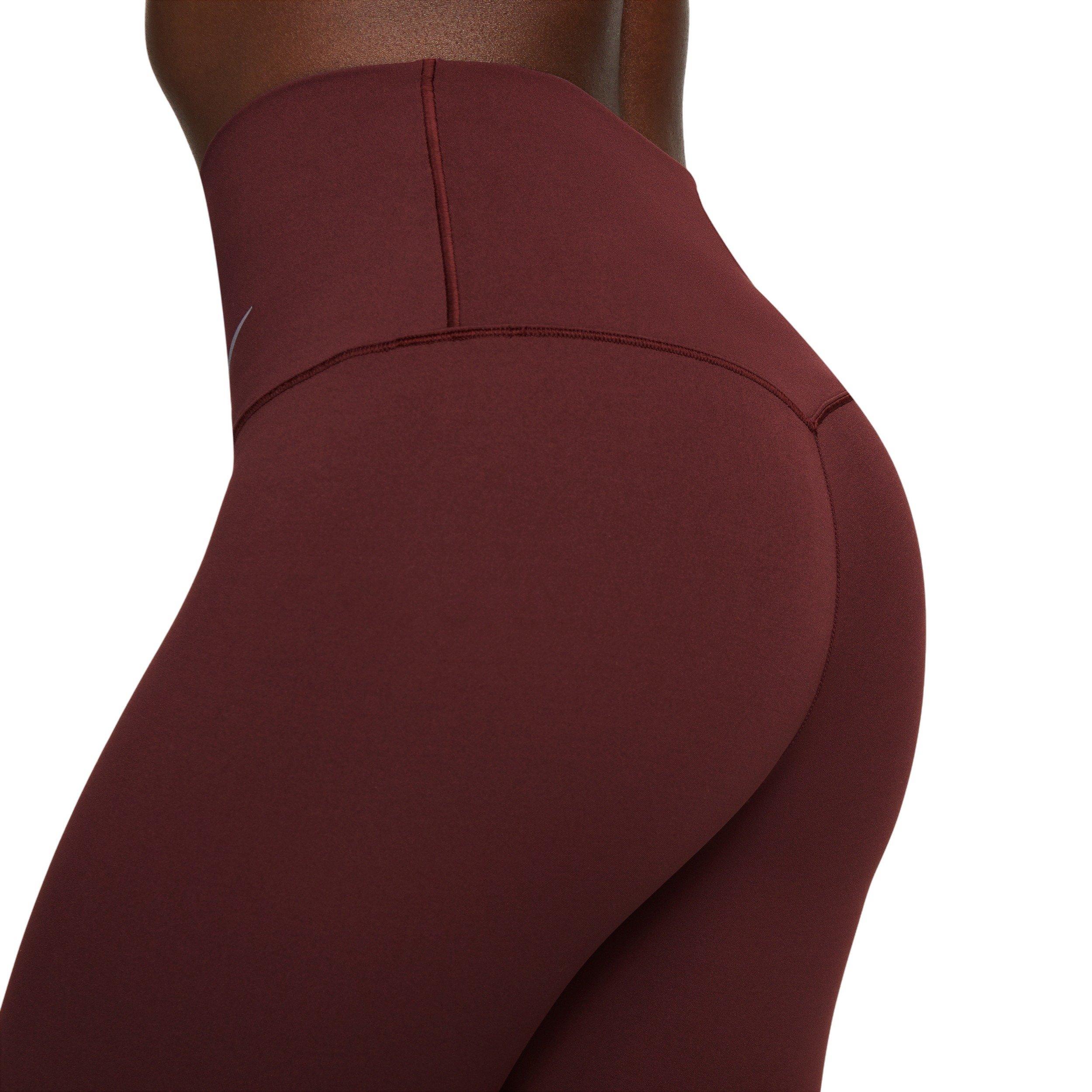 Nike Women's Zenvy Gentle-Support High-Waisted Full length Leggings -Burgundy - BURGUNDY Thumbnail View 6