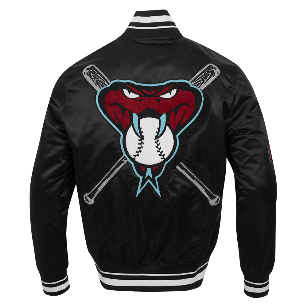 Pro Standard Men's MLB Arizona Diamondbacks Mashup Rib Satin Jacket - Black - BLACK Thumbnail View 2