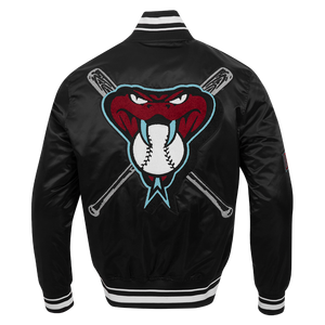 Pro Standard Men's MLB Arizona Diamondbacks Mashup Rib Satin Jacket -Black