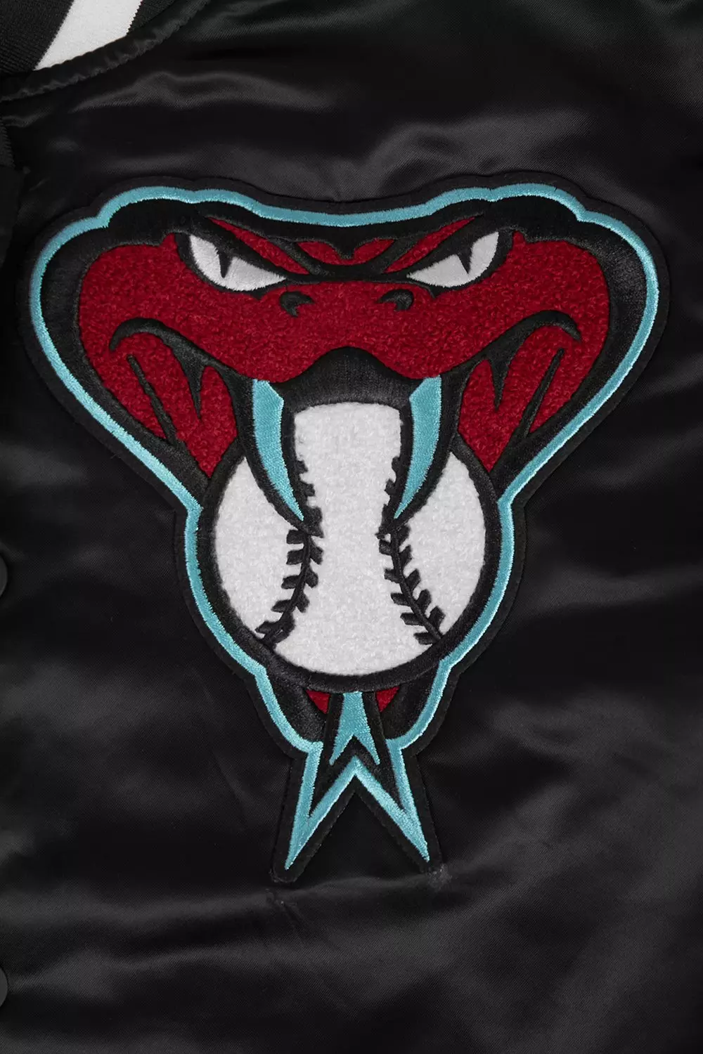 Pro Standard Men's MLB Arizona Diamondbacks Mashup Rib Satin Jacket - Black - BLACK