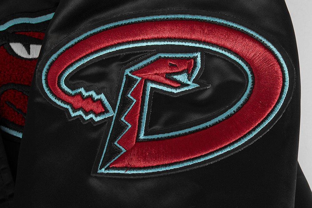 Pro Standard Men's MLB Arizona Diamondbacks Mashup Rib Satin Jacket -Black - BLACK Thumbnail View 8