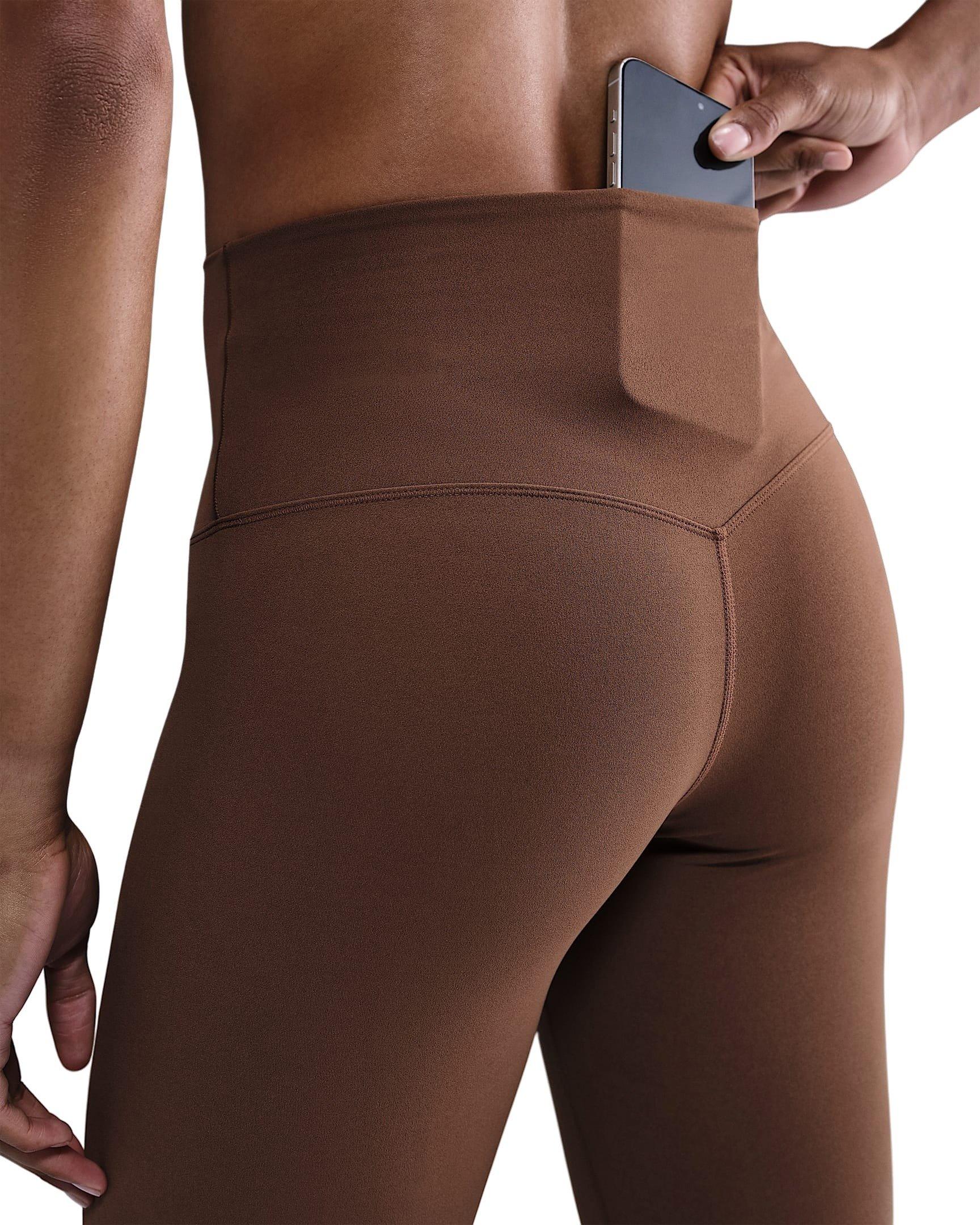 Nike Women's Zenvy Gentle-Support High-Waisted 7/8 Leggings -Brown - BROWN Thumbnail View 4