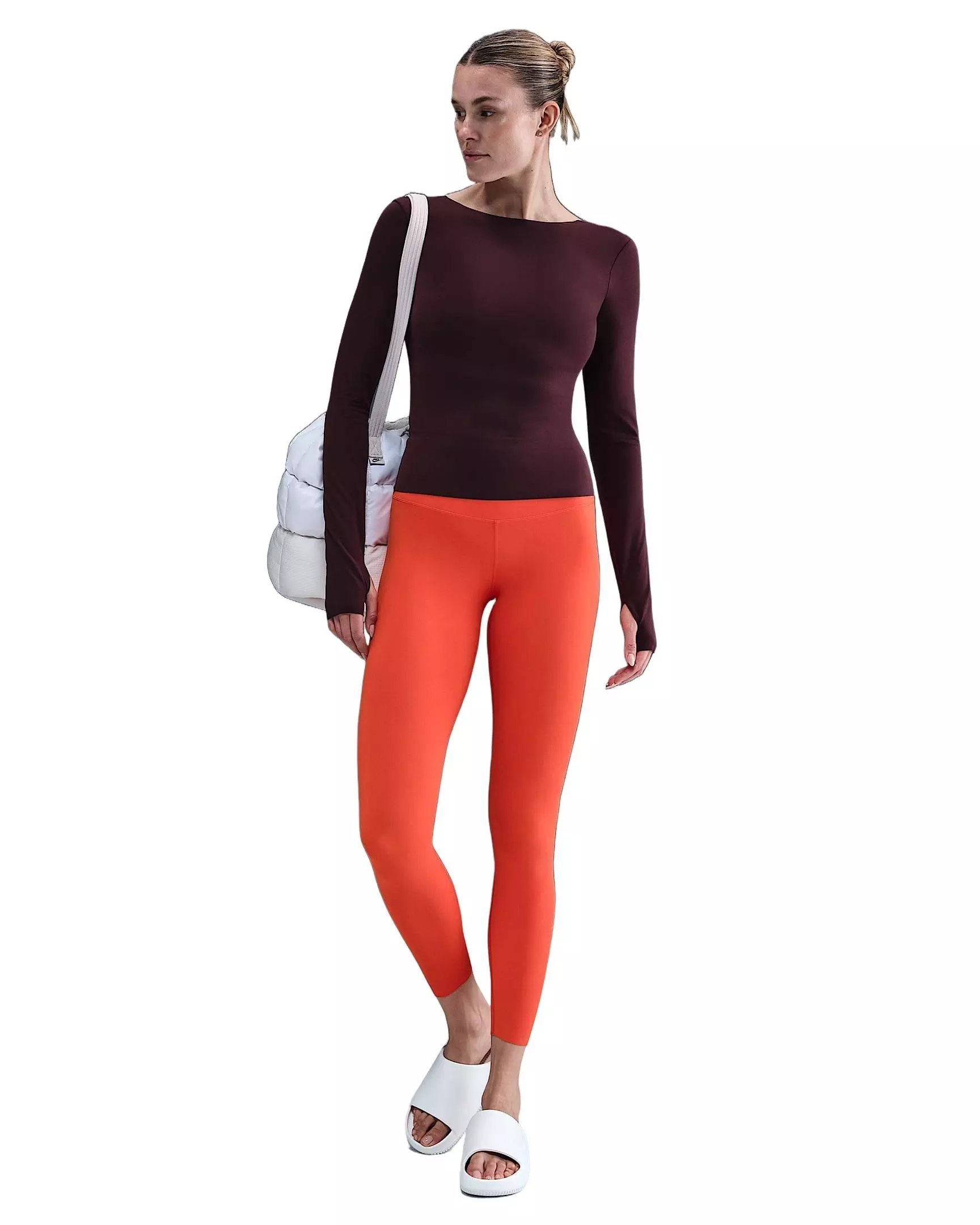 Nike Women's Zenvy Gentle-Support High-Waisted 7/8 Leggings -Red - RED