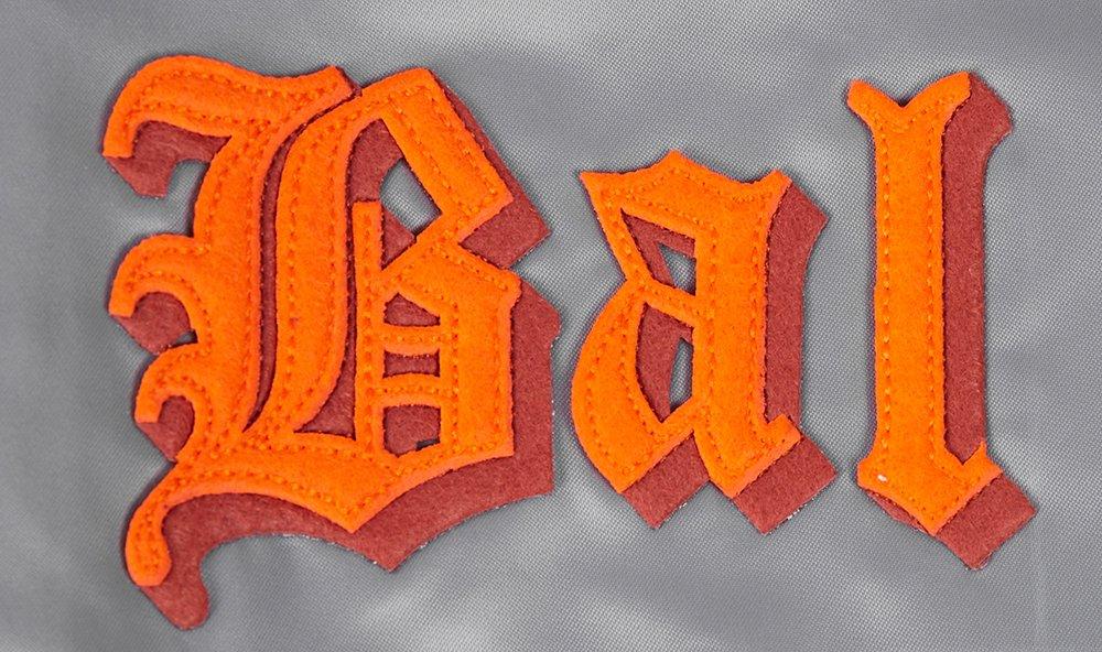 Pro Standard Men's MLB Baltimore Orioles Old English Rib Satin Varsity Jacket -Grey - GREY Thumbnail View 6