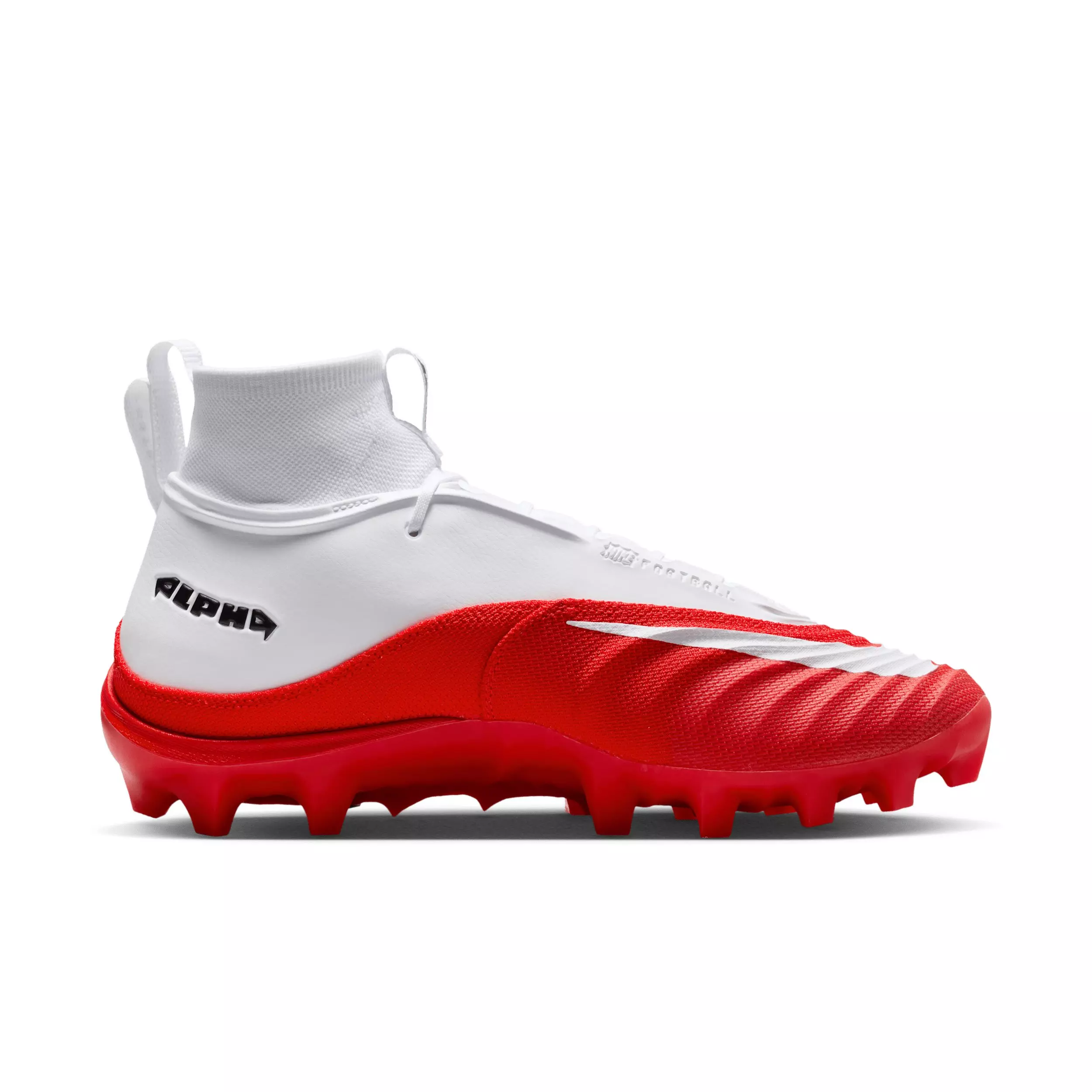 Nike Alpha Menace 5 Pro "White/University Red" Men's Football Cleat - WHITE/RED