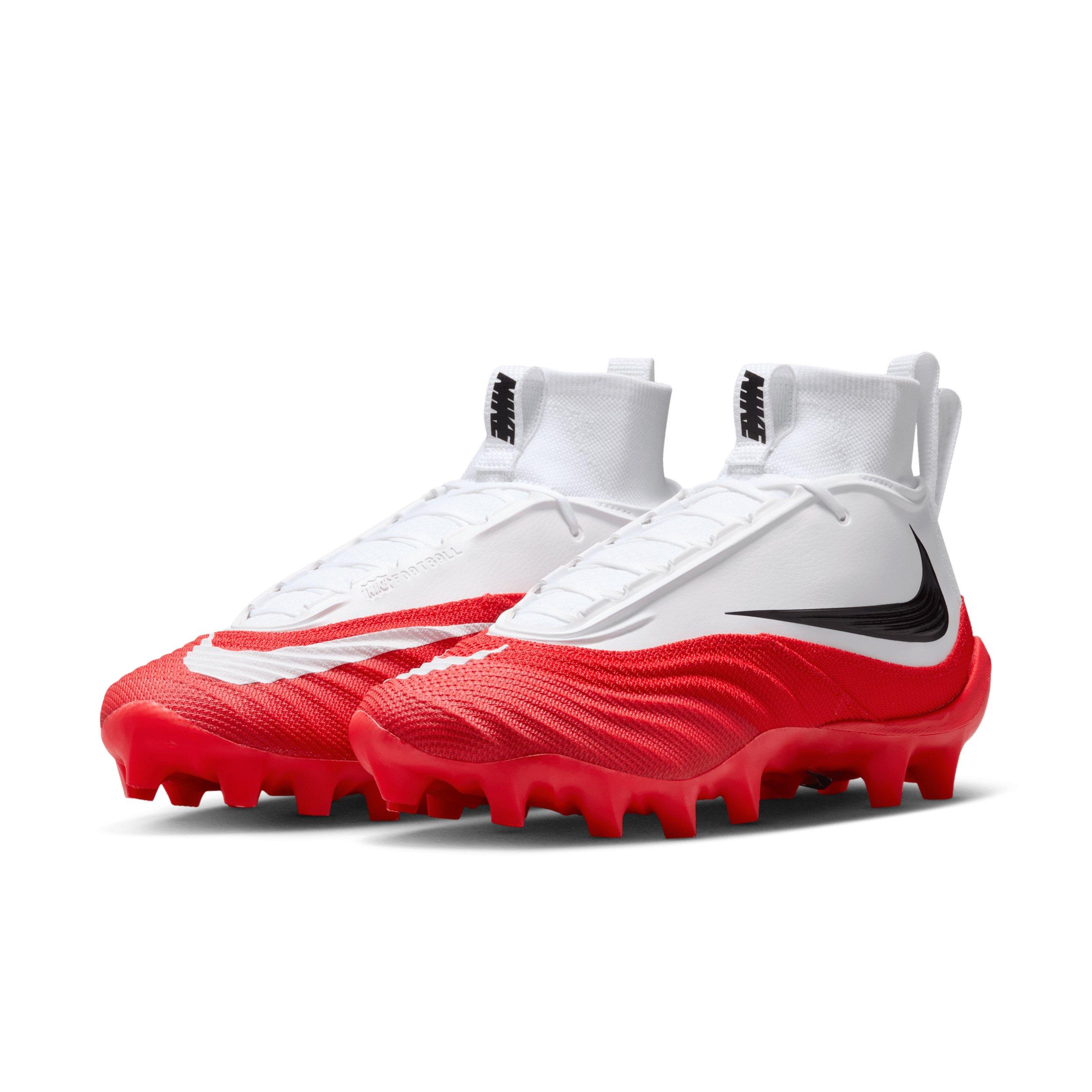 Nike Alpha Menace 5 Pro "White/University Red" Men's Football Cleat - WHITE/RED Thumbnail View 3