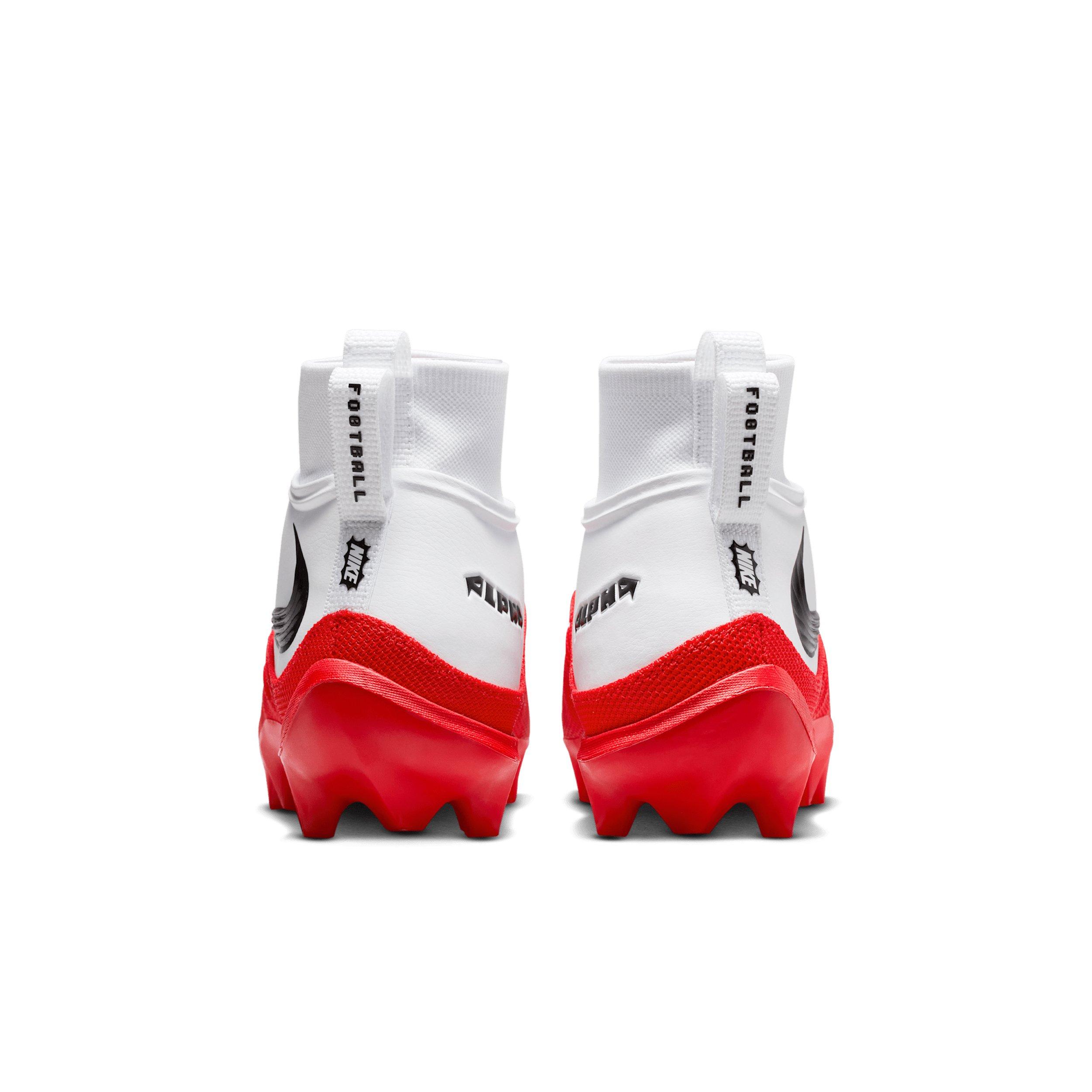 Nike Alpha Menace 5 Pro "White/University Red" Men's Football Cleat - WHITE/RED Thumbnail View 5