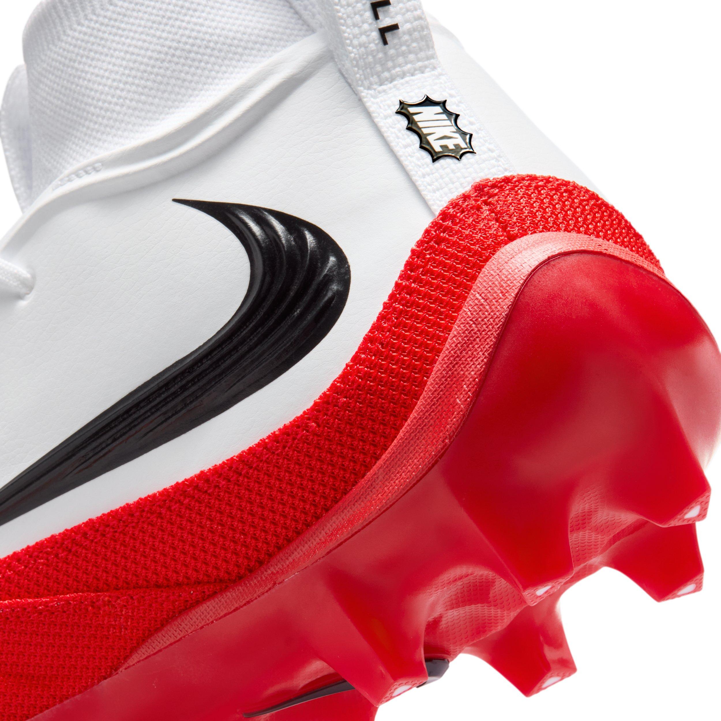 Nike Alpha Menace 5 Pro "White/University Red" Men's Football Cleat - WHITE/RED Thumbnail View 9