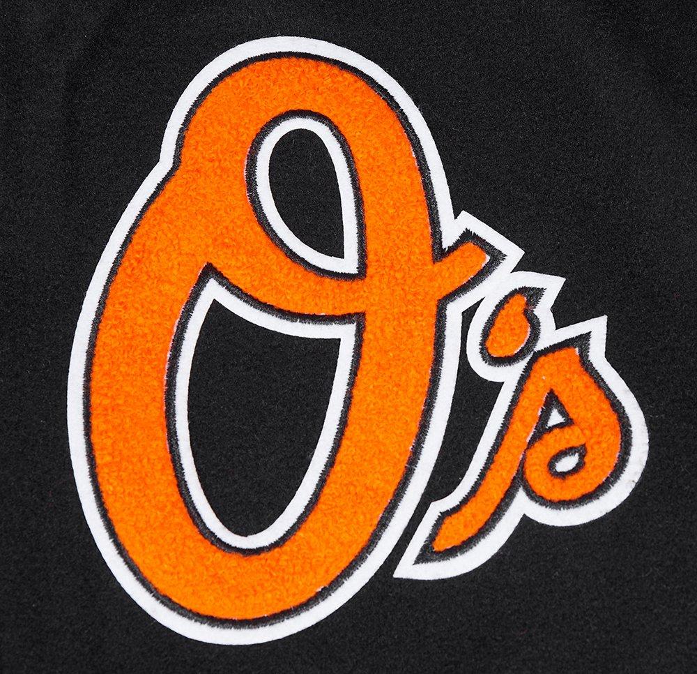 Pro Standard Men's MLB Baltimore Orioles Classic Old English Rib Wool Varsity Jacket -Black/Orange - BLACK/ORANGE Thumbnail View 6