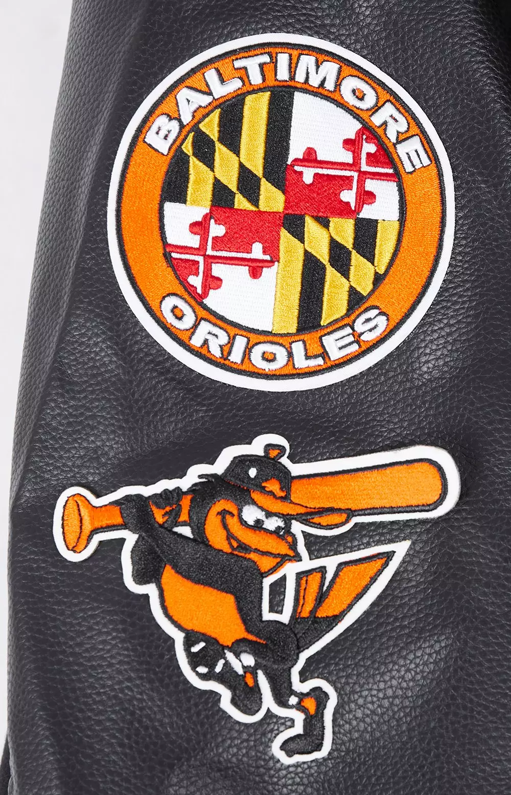 Pro Standard Men's MLB Baltimore Orioles Classic Old English Rib Wool Varsity Jacket -Black/Orange - BLACK/ORANGE