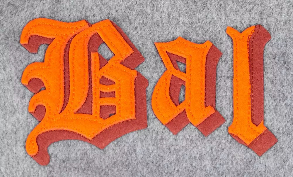 Pro Standard Men's MLB Baltimore Orioles Classic Old English Rib Wool Varsity Jacket - Grey/White - GREY/WHITE